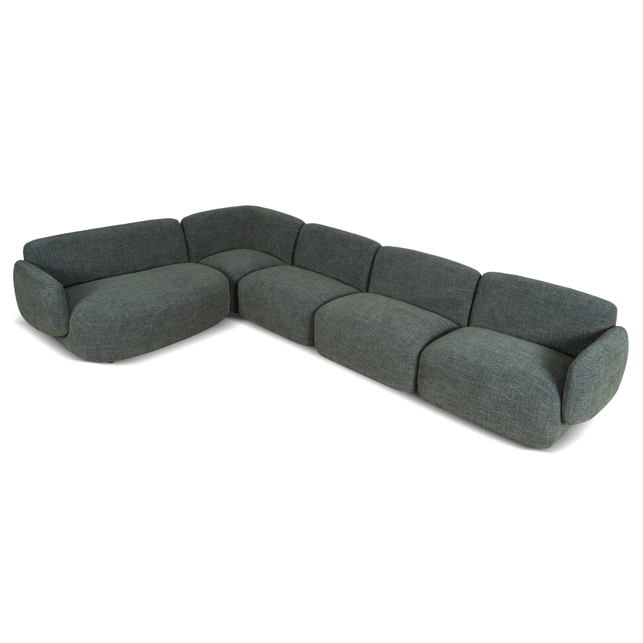 CLC10471-KSO Left Chaise Modular Sofa - Moss Green - Image 3