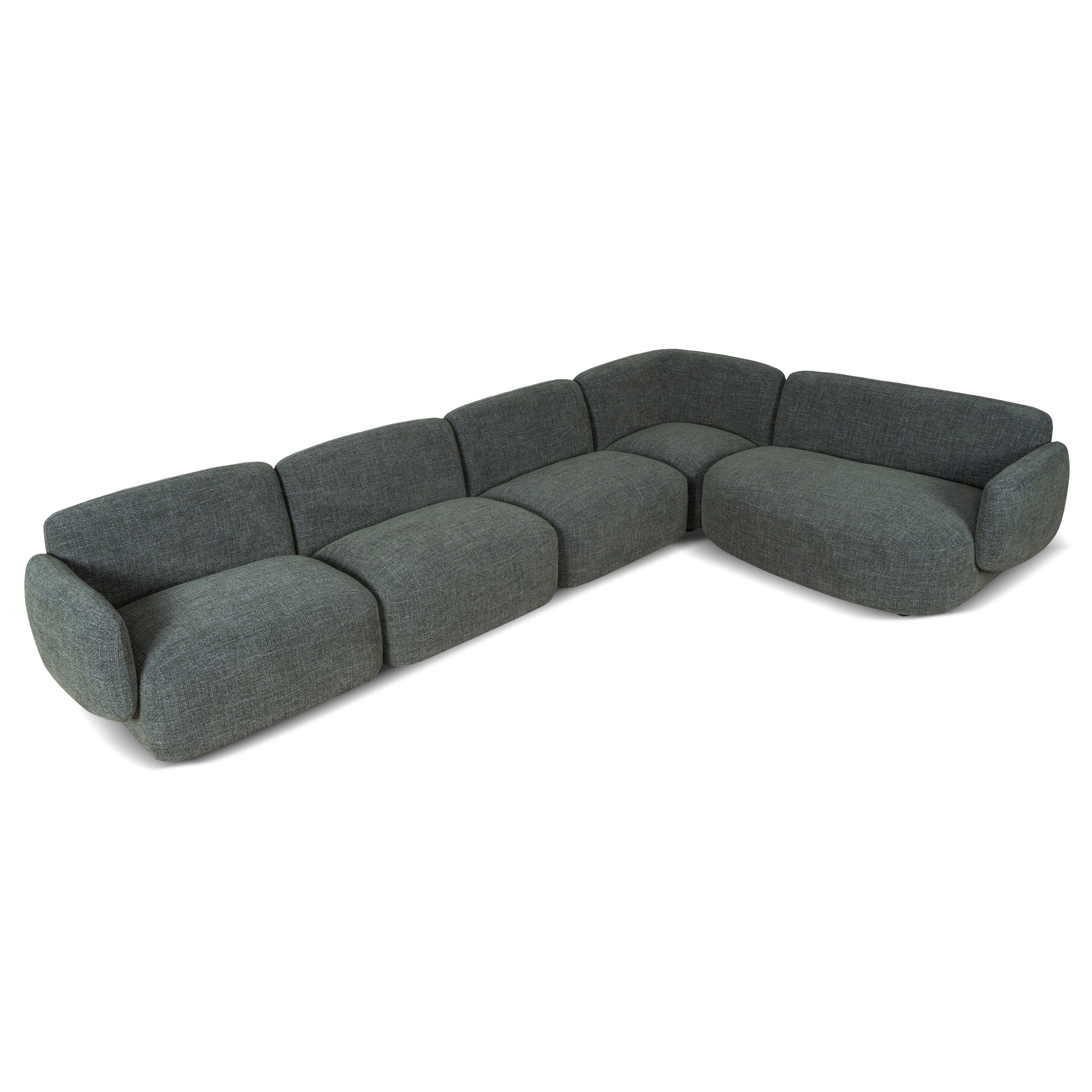 CLC10472-KSO Right Chaise Modular Sofa - Moss Green - Image 3