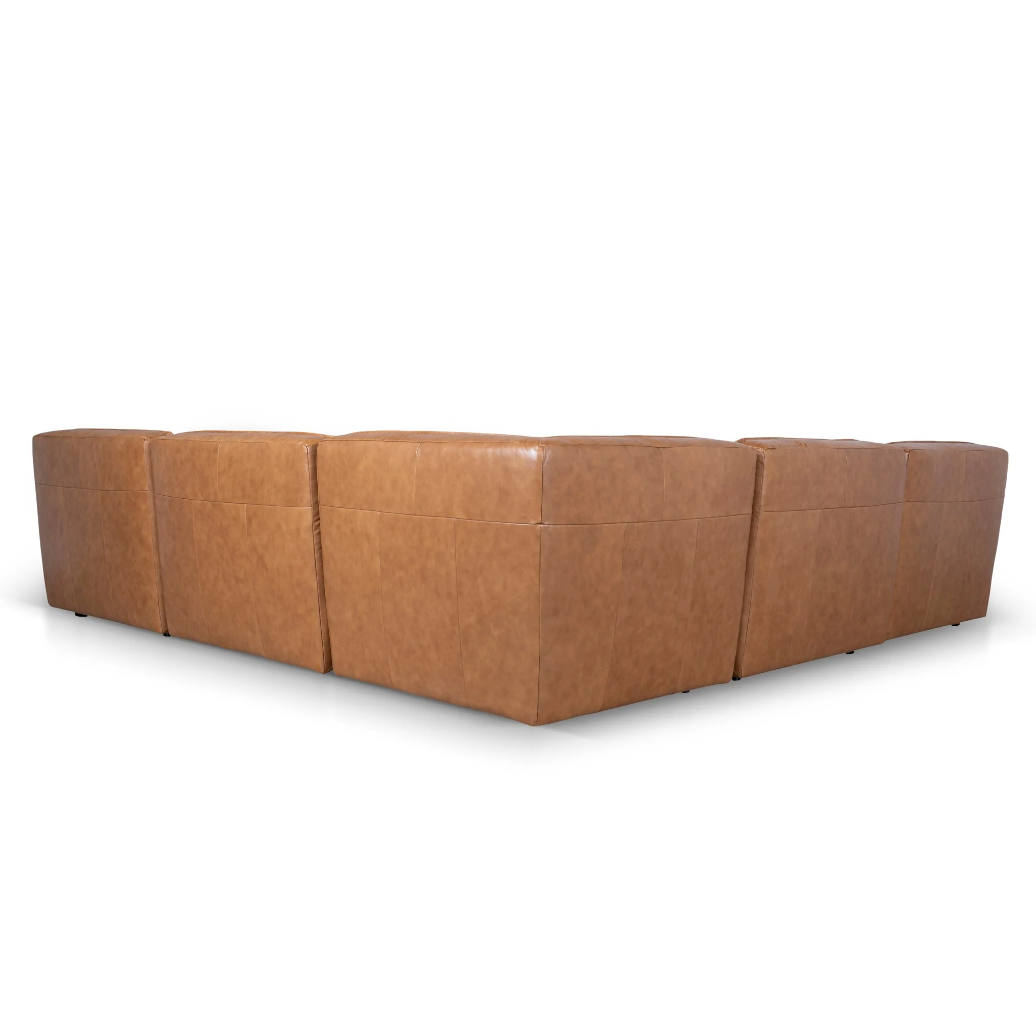 CLC10479-KSO Modular Leather Corner Sofa - Amber Brown - Image 5