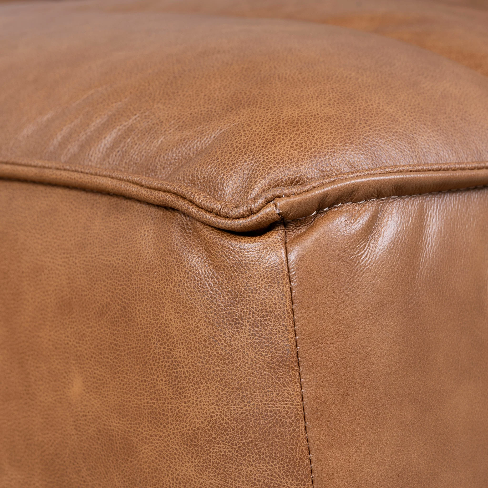 CLC10479-KSO Modular Leather Corner Sofa - Amber Brown - Image 6