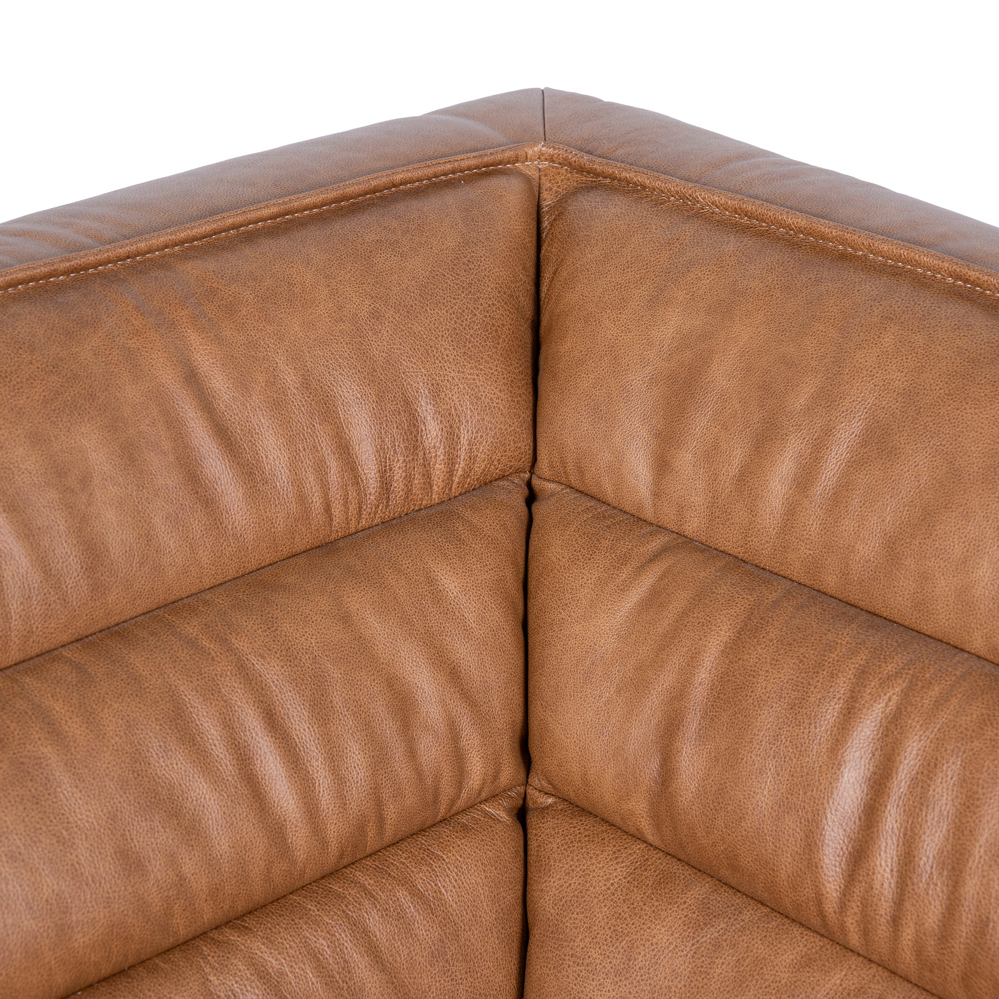 CLC10479-KSO Modular Leather Corner Sofa - Amber Brown - Image 9