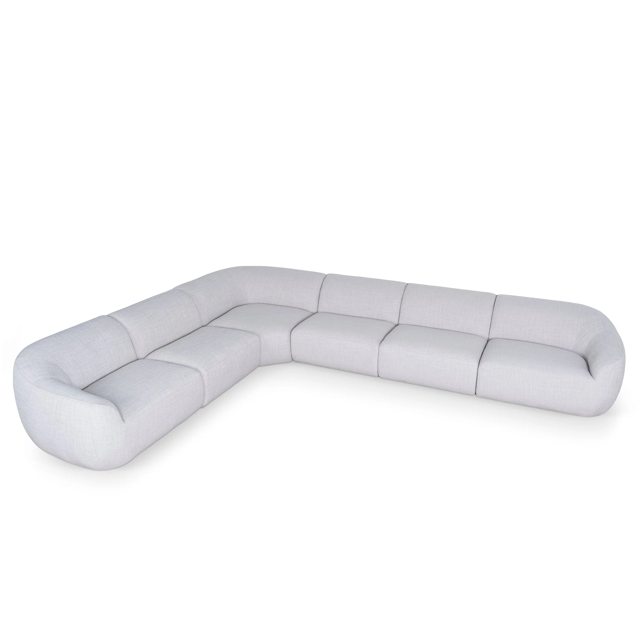 CLC10482-KSO Extended Corner Fabric Sofa - Taupe Beige - Image 3