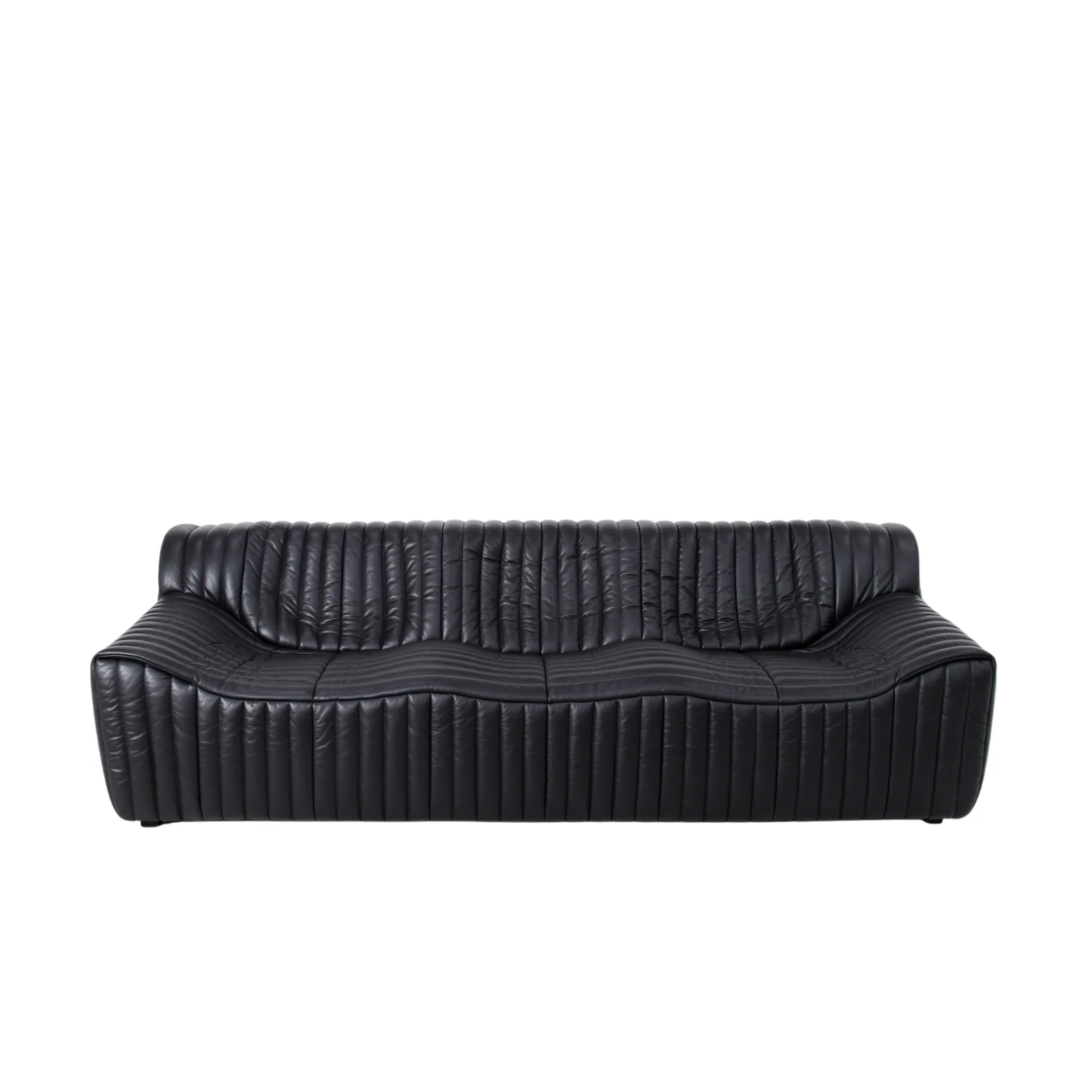 CLC10841-NV 3 Seater Sofa - Black Leather - Image 2