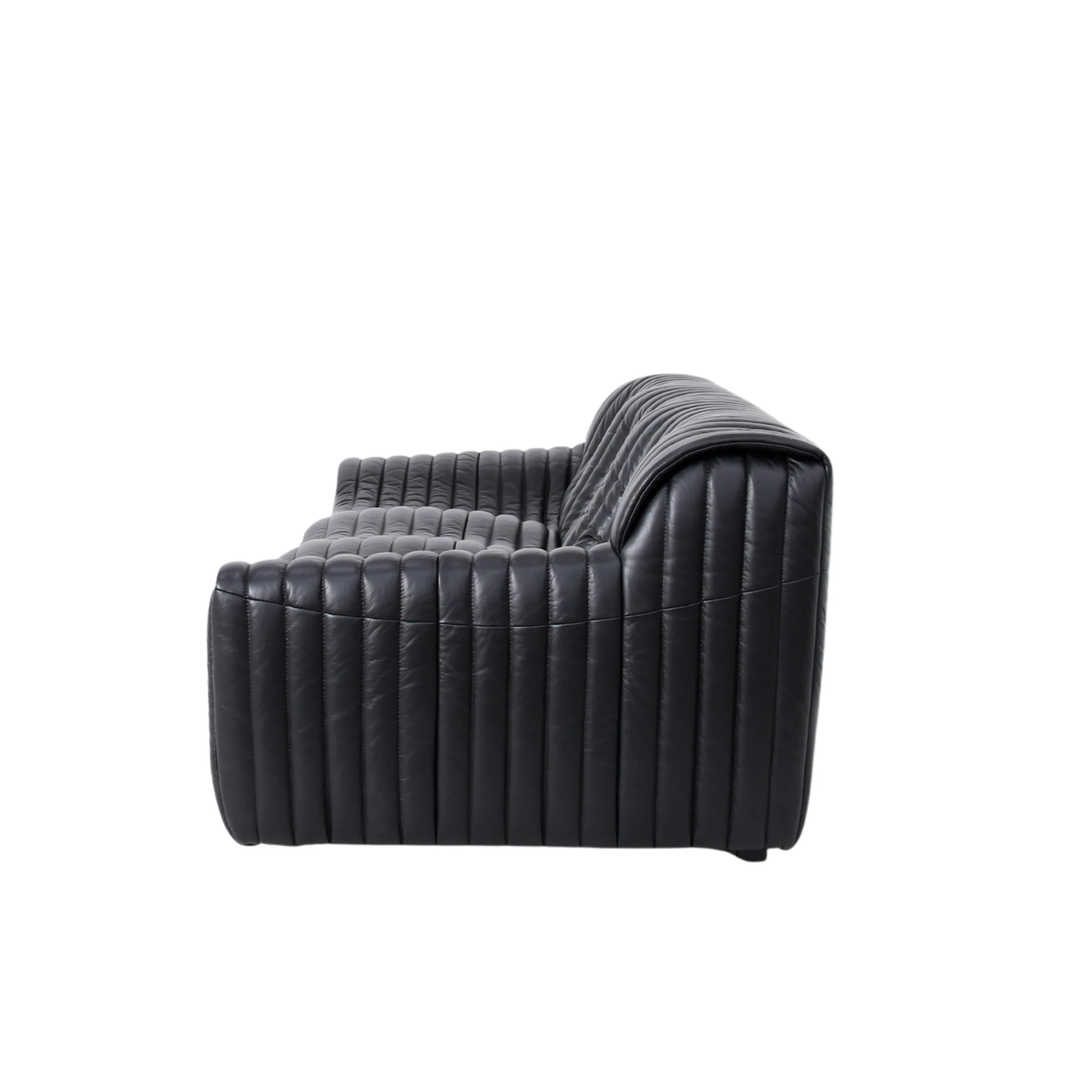 CLC10841-NV 3 Seater Sofa - Black Leather - Image 4