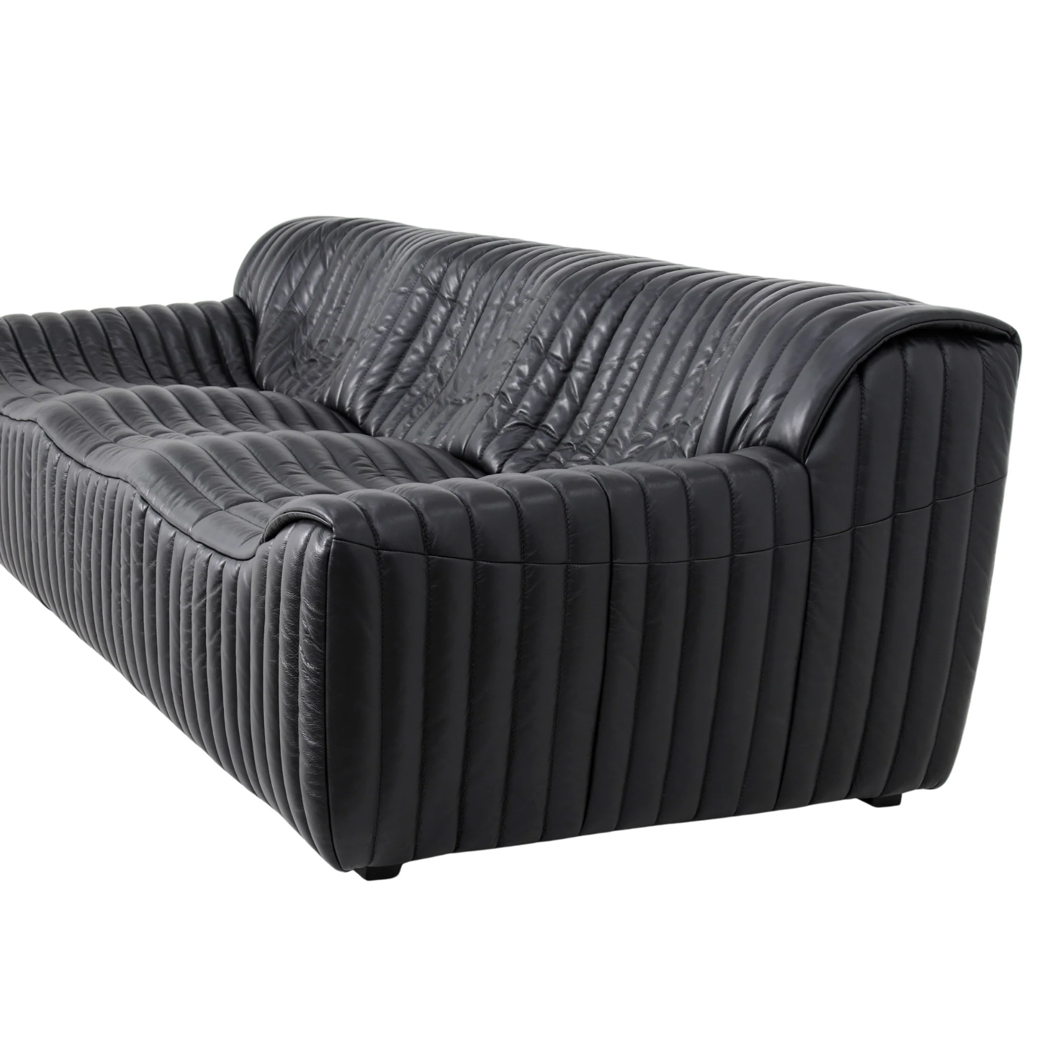 CLC10841-NV 3 Seater Sofa - Black Leather - Image 5