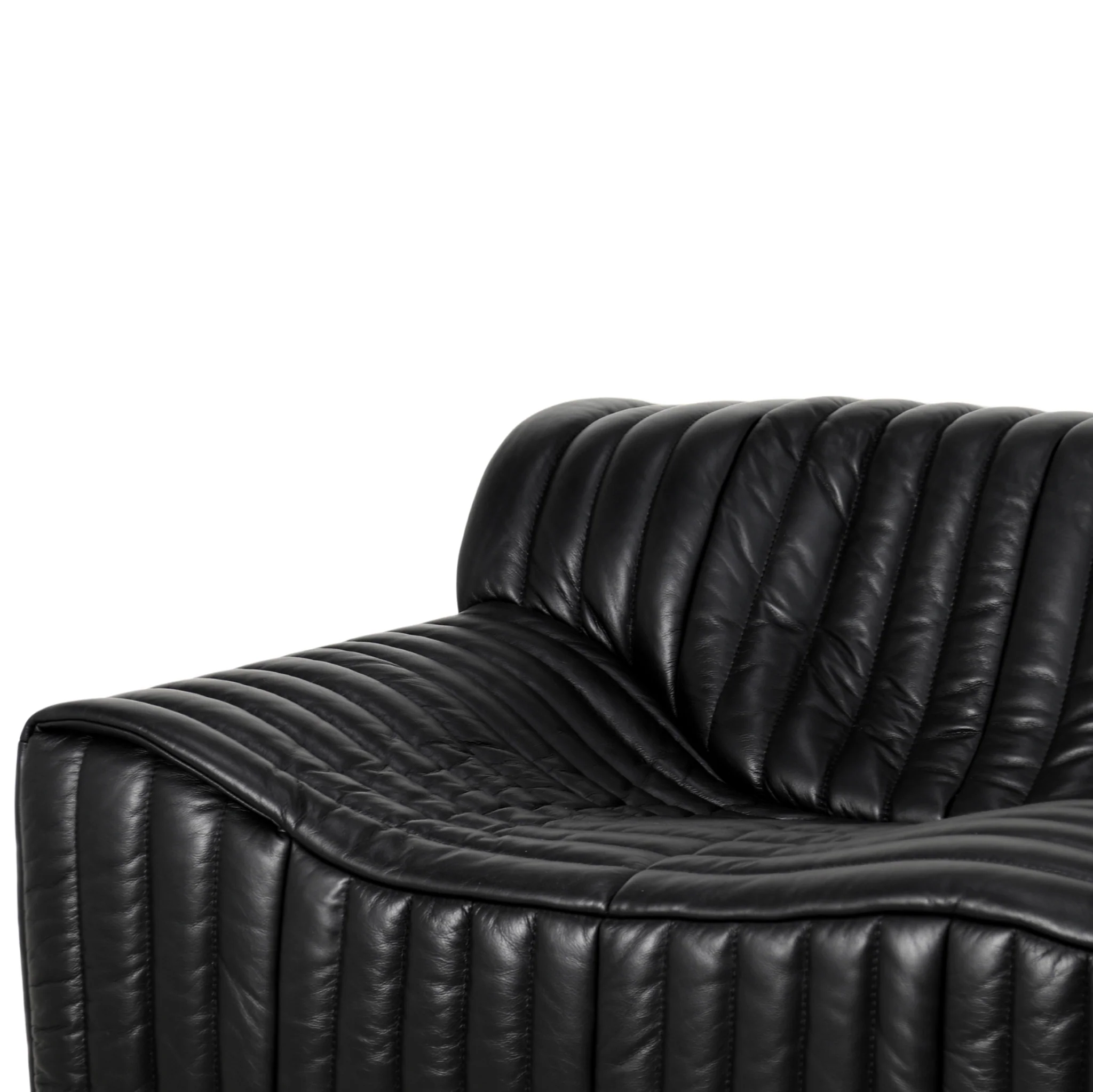 CLC10841-NV 3 Seater Sofa - Black Leather - Image 7