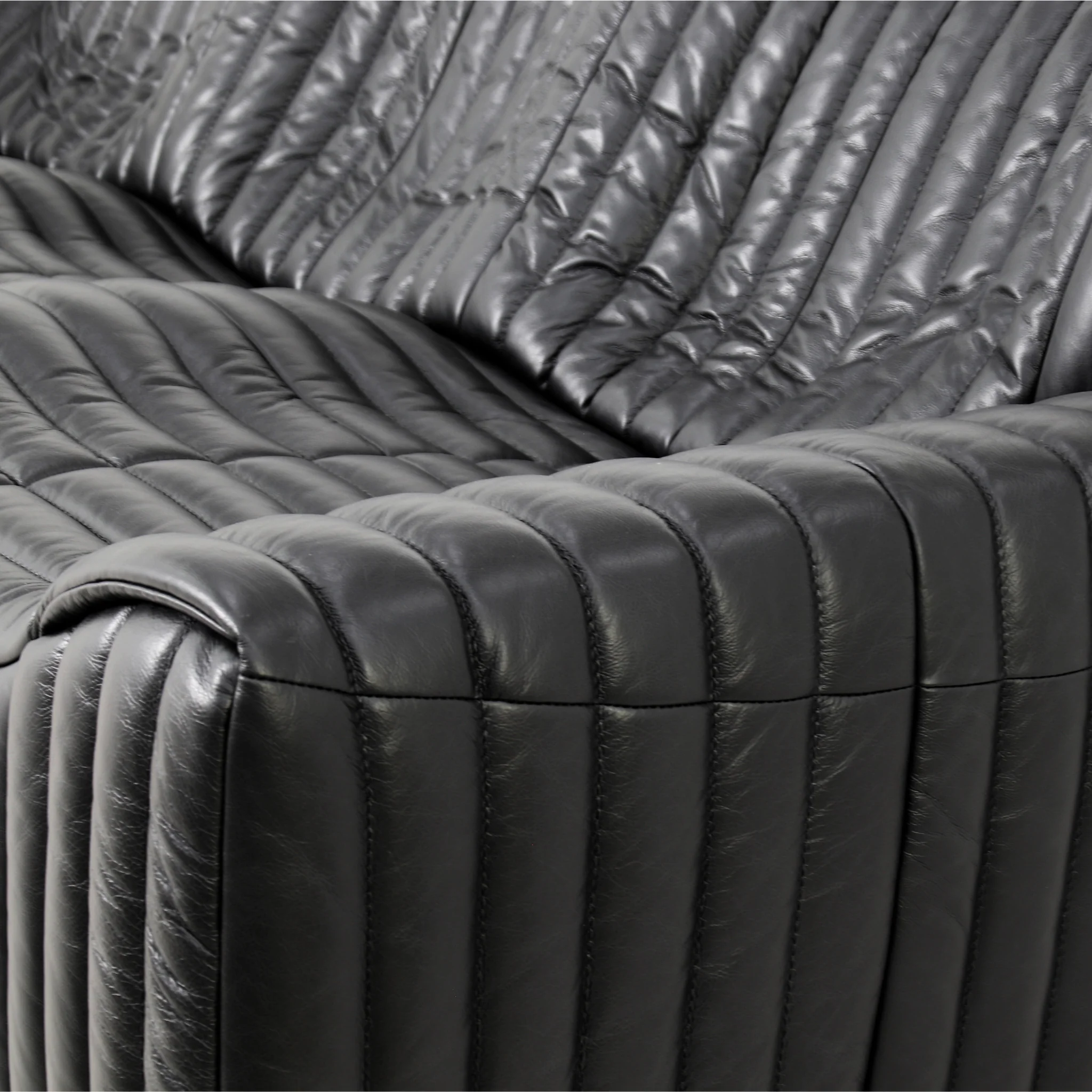 CLC10841-NV 3 Seater Sofa - Black Leather - Image 8