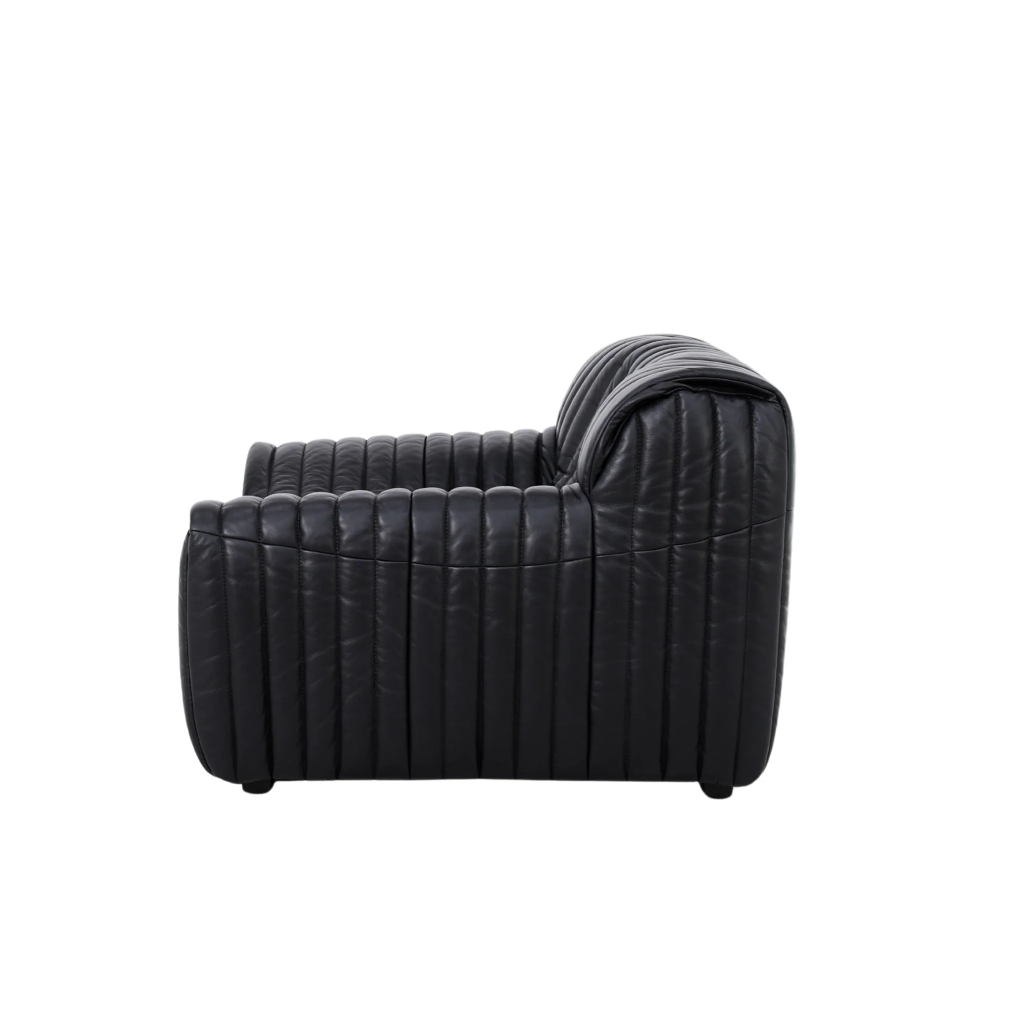 CLC10843-NV Armchair - Black Leather - Image 3