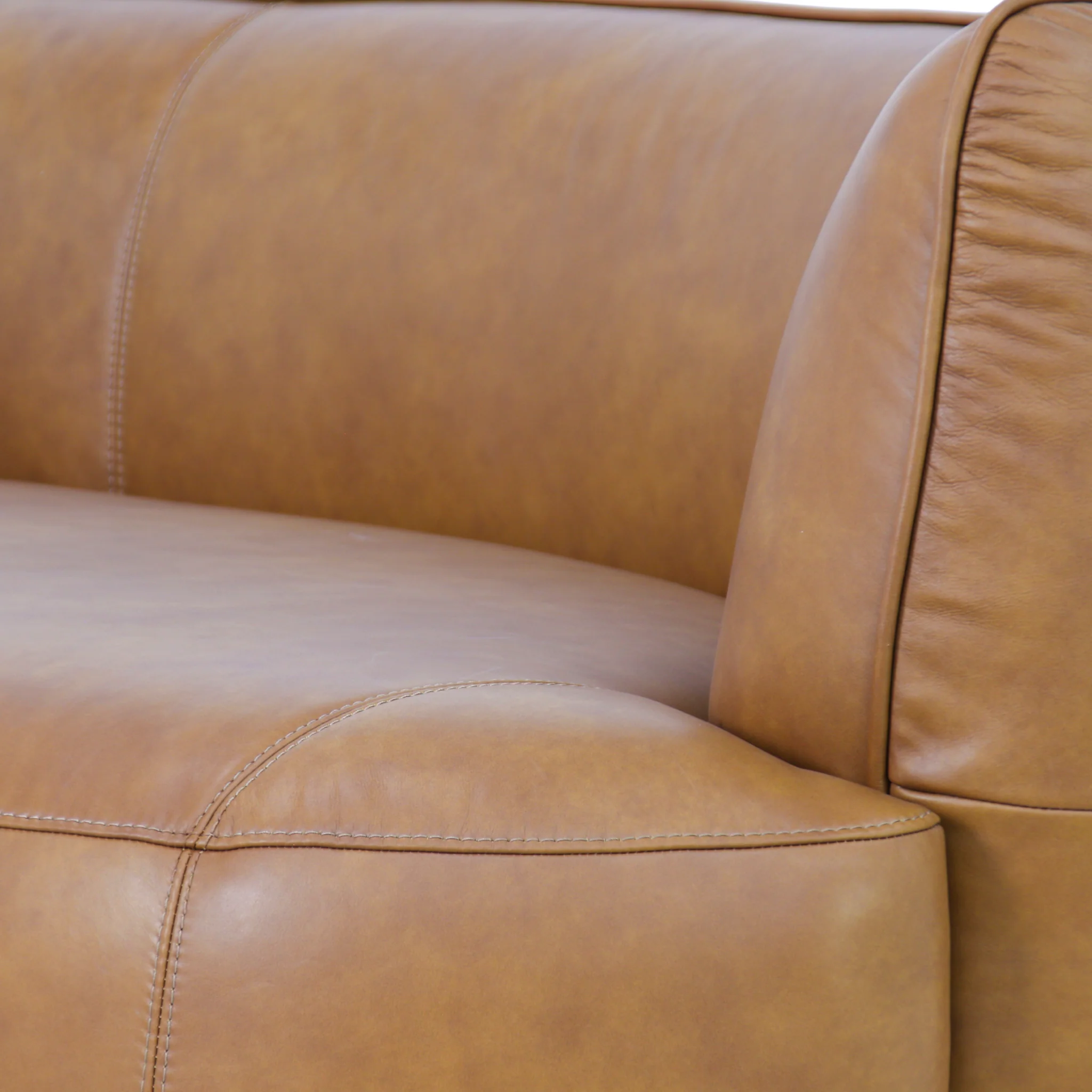 CLC10845-NV 3 Seater Sofa - Amber Tan Leather - Image 7