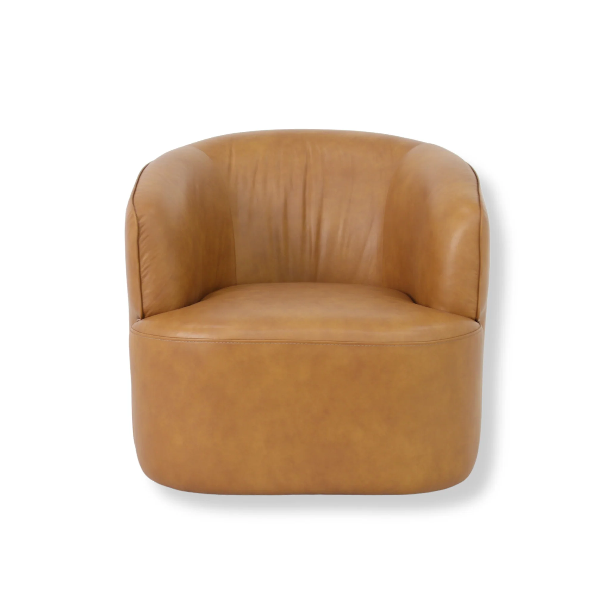 CLC10846-NV Swivel Armchair - Amber Tan Leather - Image 2