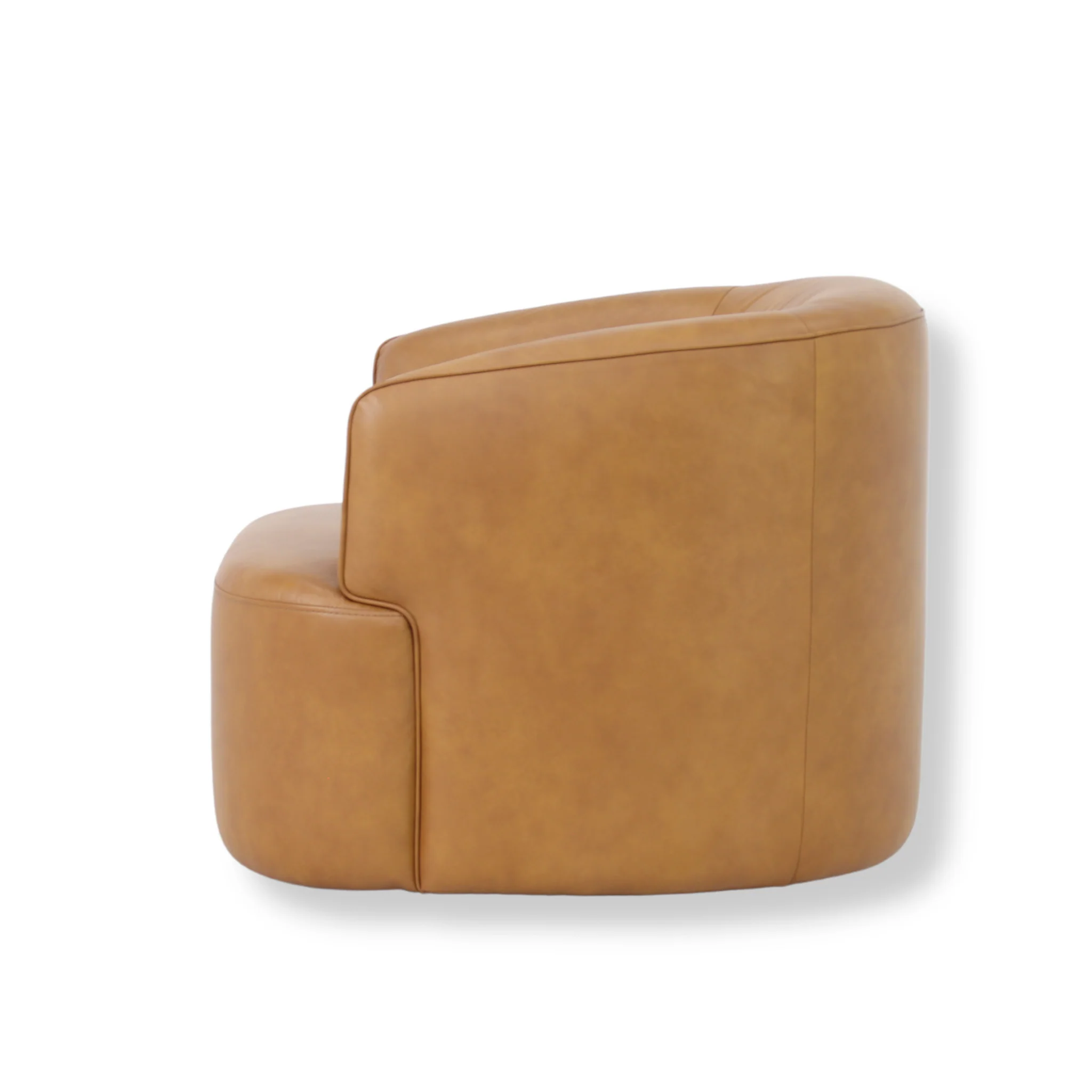 CLC10846-NV Swivel Armchair - Amber Tan Leather - Image 3