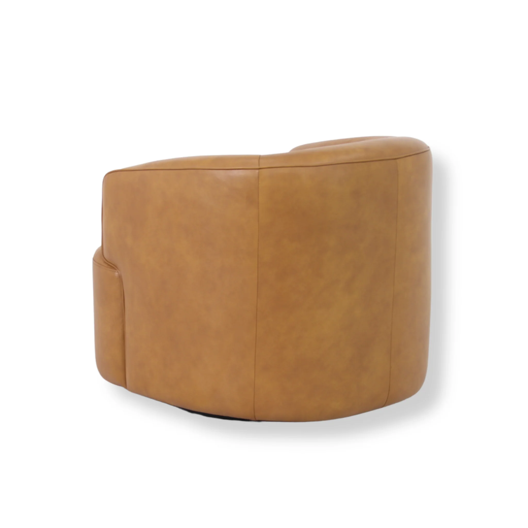 CLC10846-NV Swivel Armchair - Amber Tan Leather - Image 4