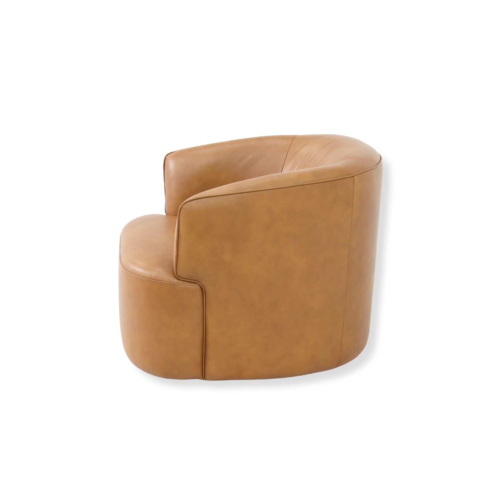 CLC10846-NV Swivel Armchair - Amber Tan Leather - Image 5