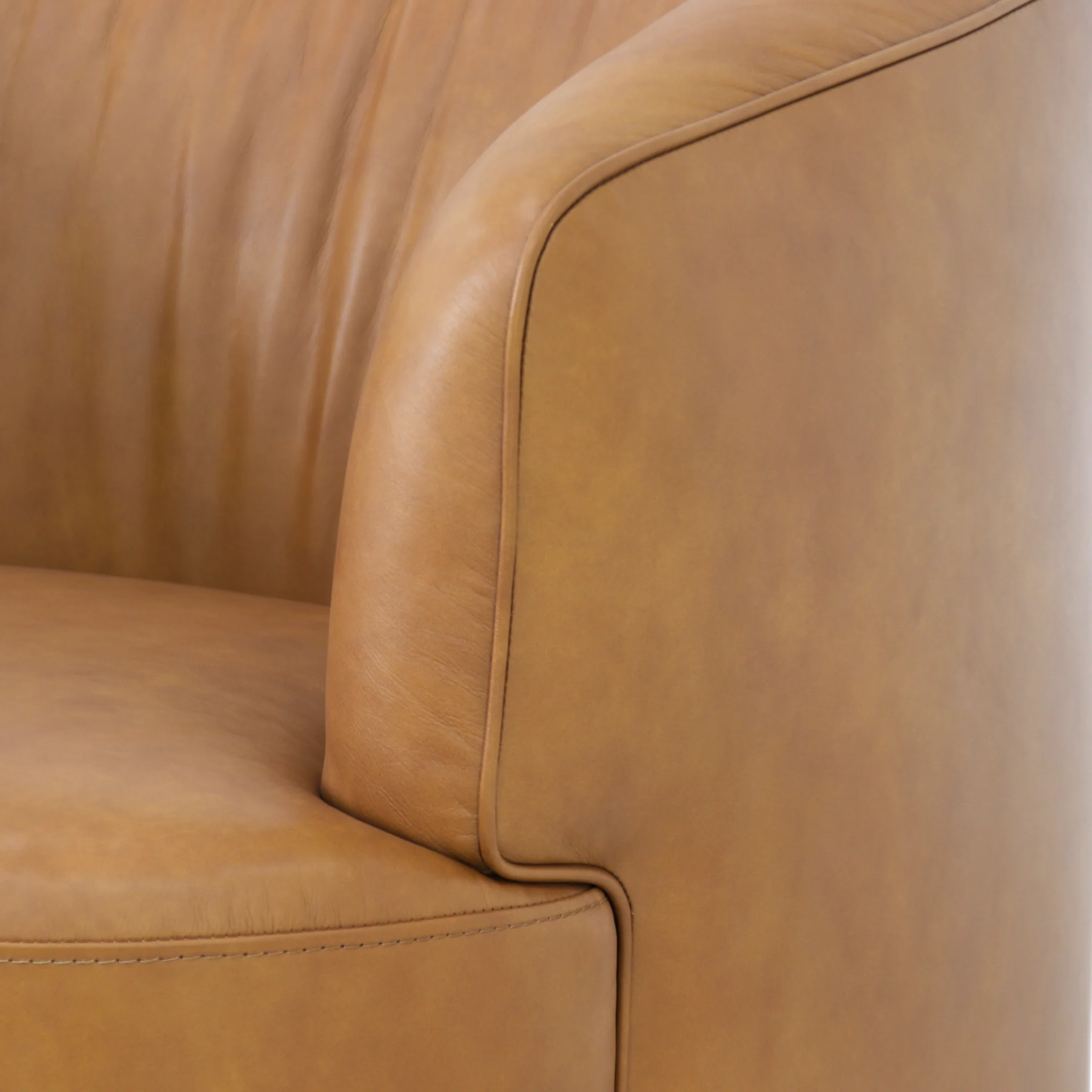 CLC10846-NV Swivel Armchair - Amber Tan Leather - Image 6
