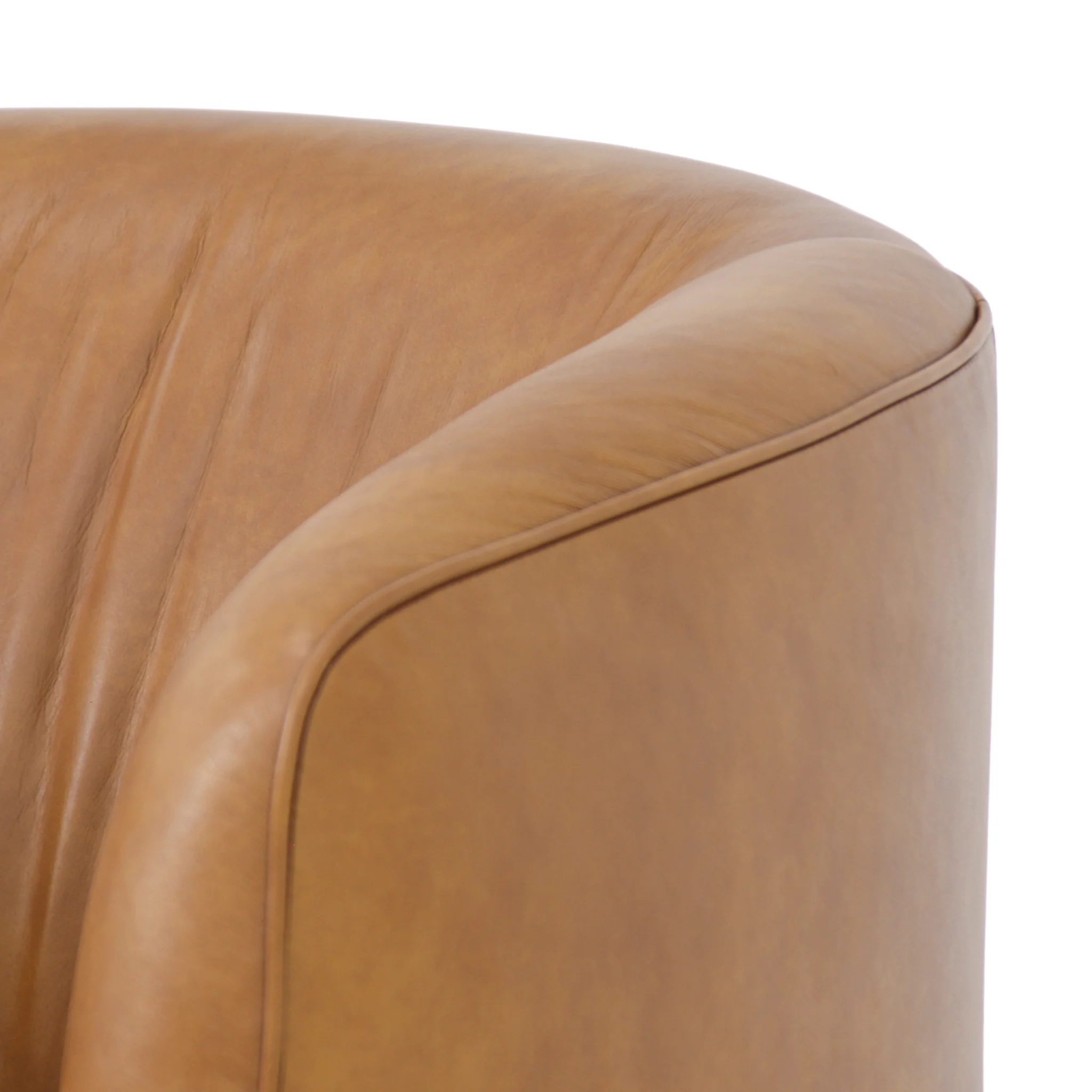 CLC10846-NV Swivel Armchair - Amber Tan Leather - Image 7