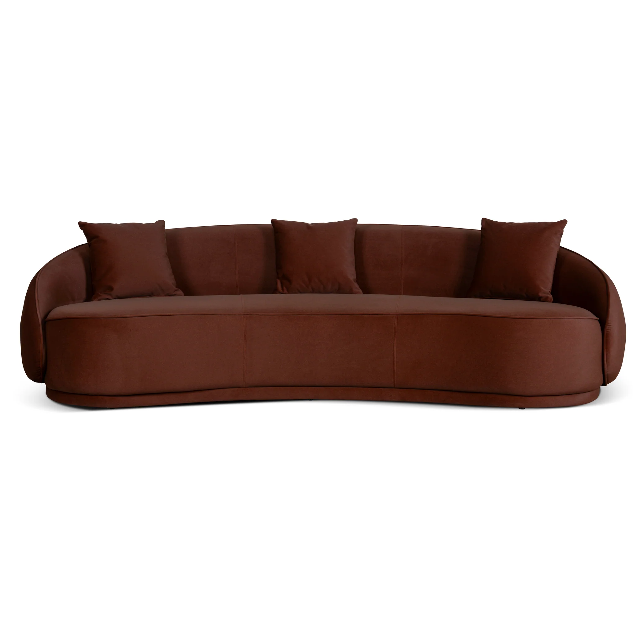 CLC10847-FS 4 Seater Fabric Sofa - Burnt Brown - Image 2