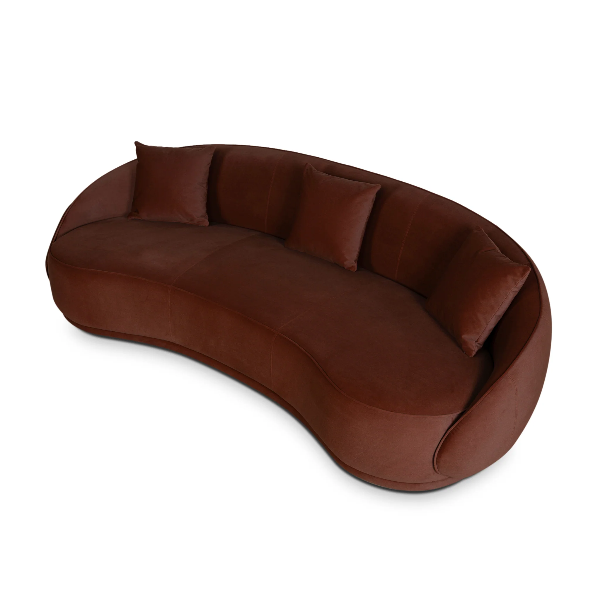 CLC10847-FS 4 Seater Fabric Sofa - Burnt Brown - Image 4
