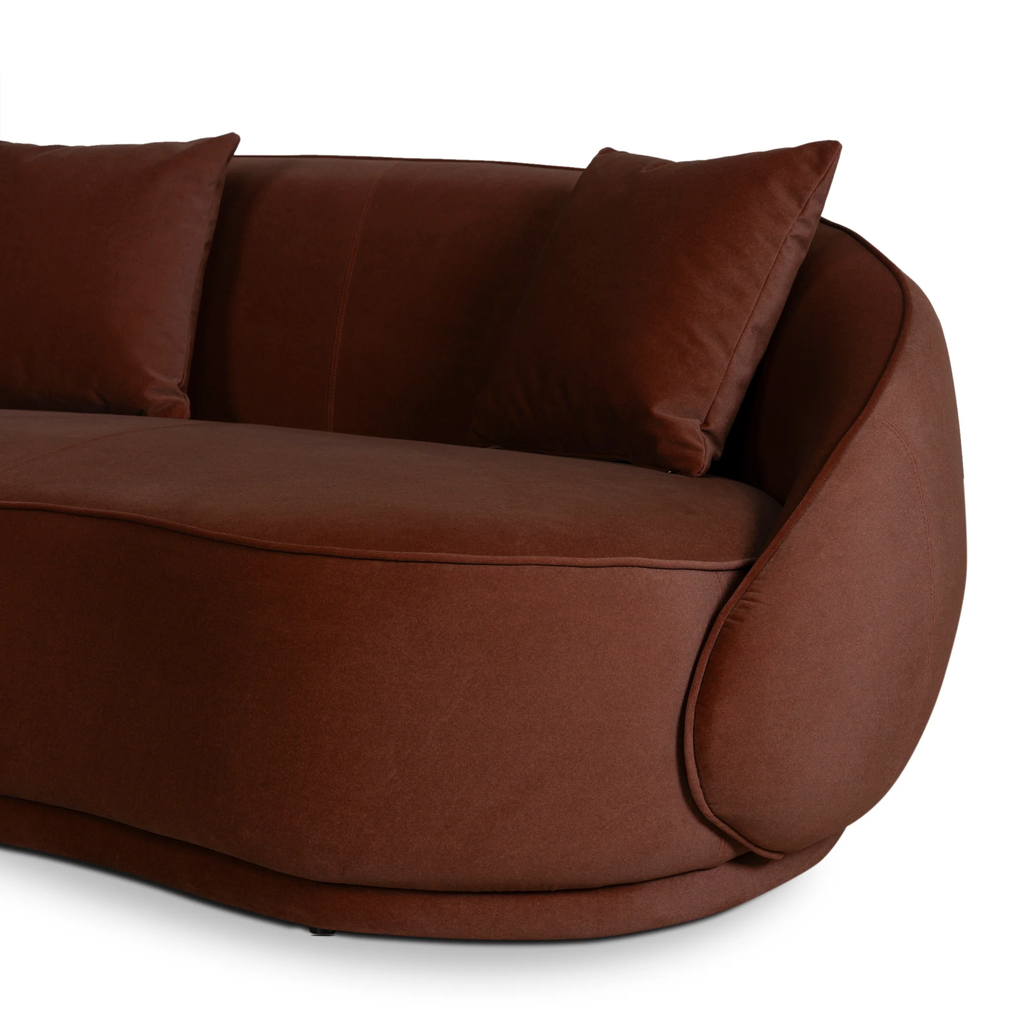 CLC10847-FS 4 Seater Fabric Sofa - Burnt Brown - Image 5