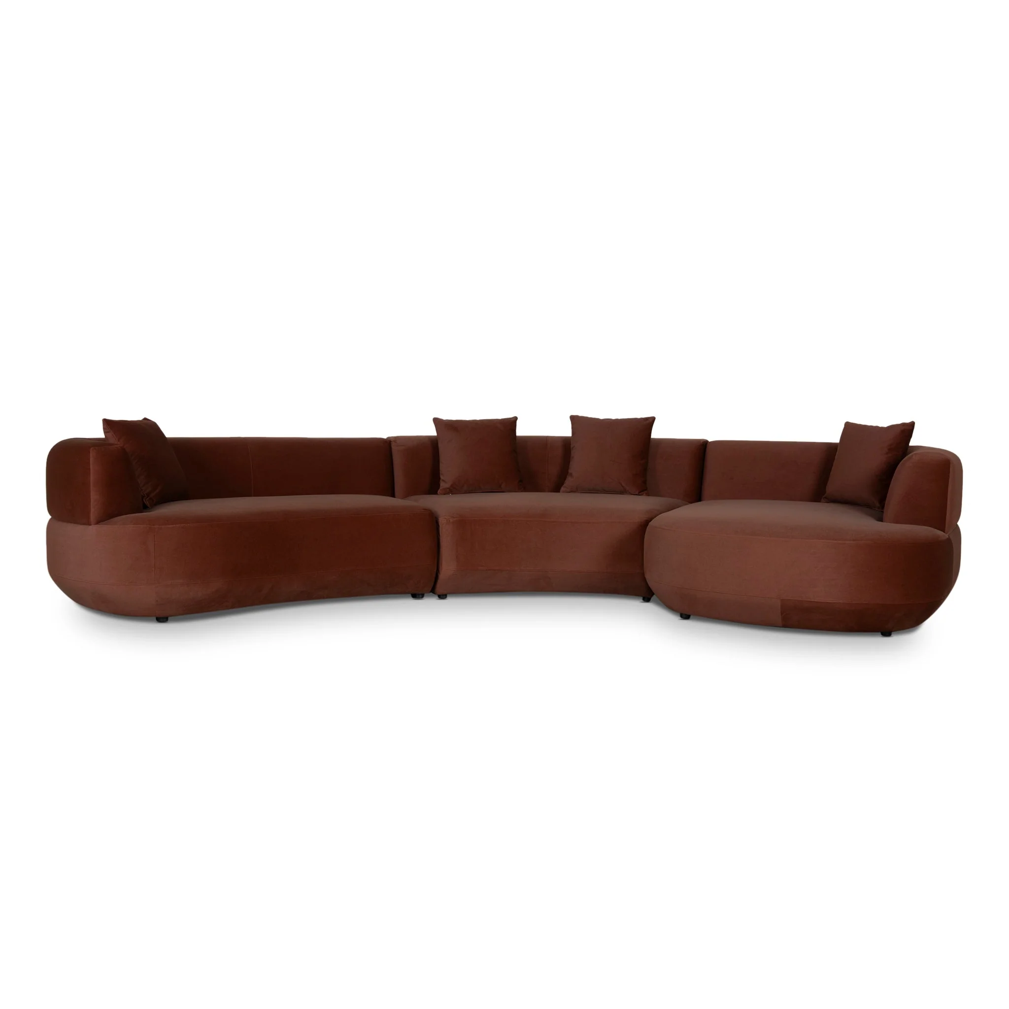 CLC10849-FS Modular Right Chaise Sofa - Burnt Brown - Image 3