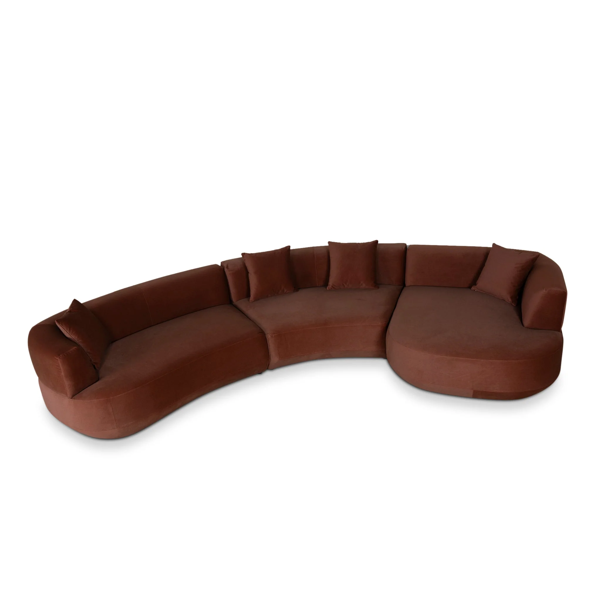 CLC10849-FS Modular Right Chaise Sofa - Burnt Brown - Image 5