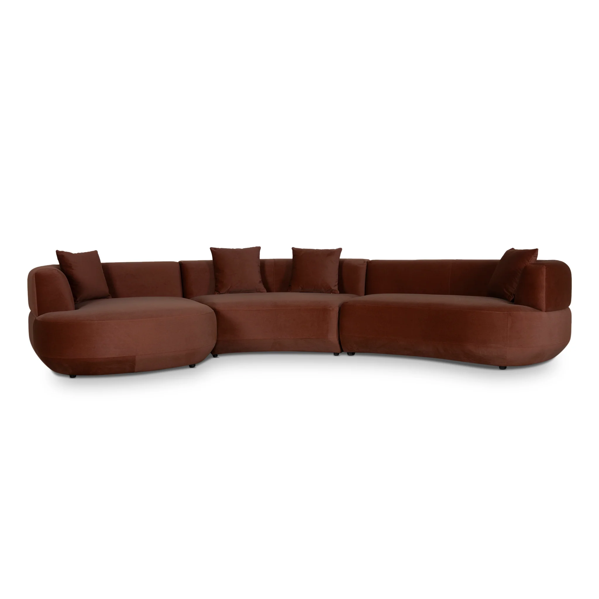 CLC10850-FS Modular Left Chaise Sofa - Burnt Brown - Image 2