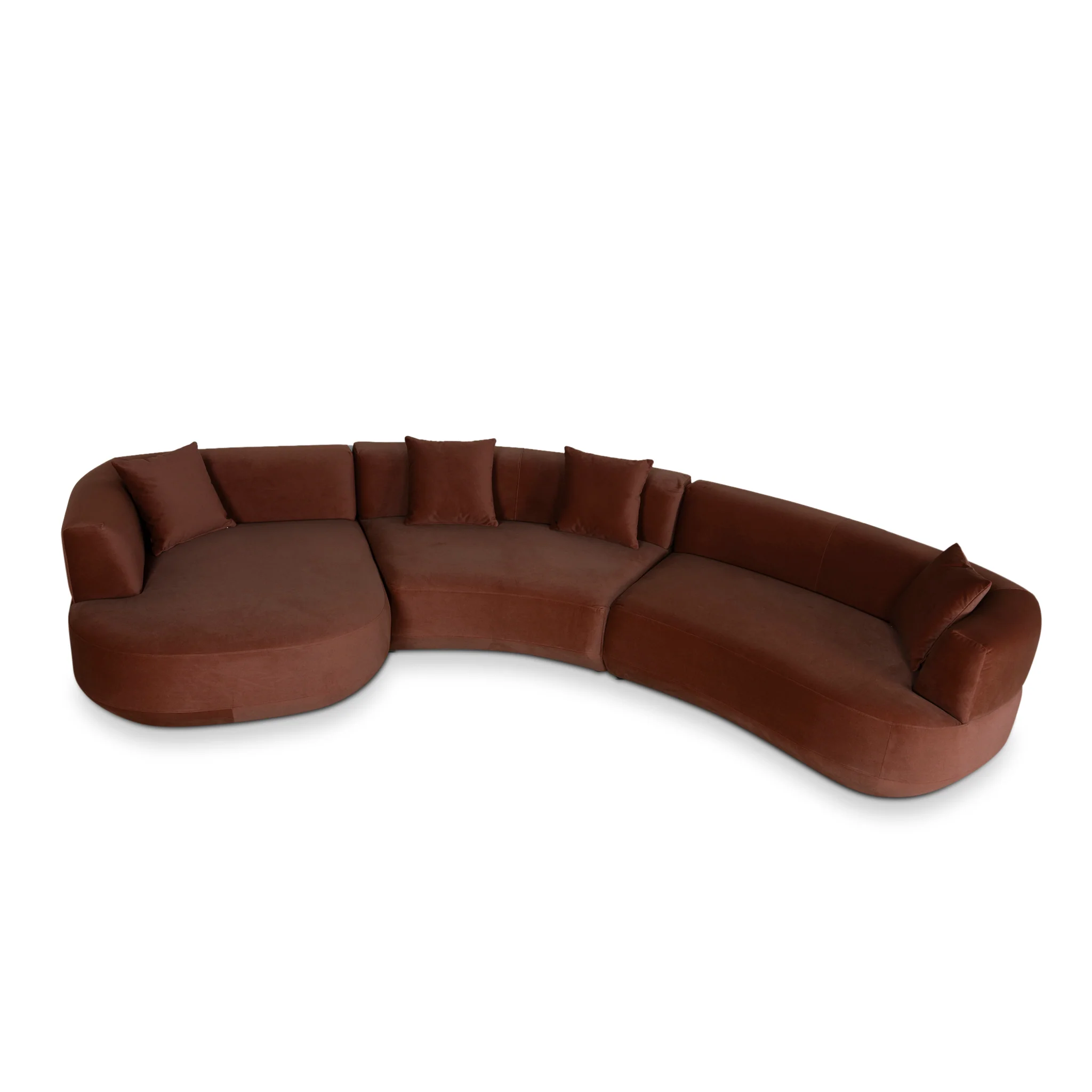 CLC10850-FS Modular Left Chaise Sofa - Burnt Brown - Image 4