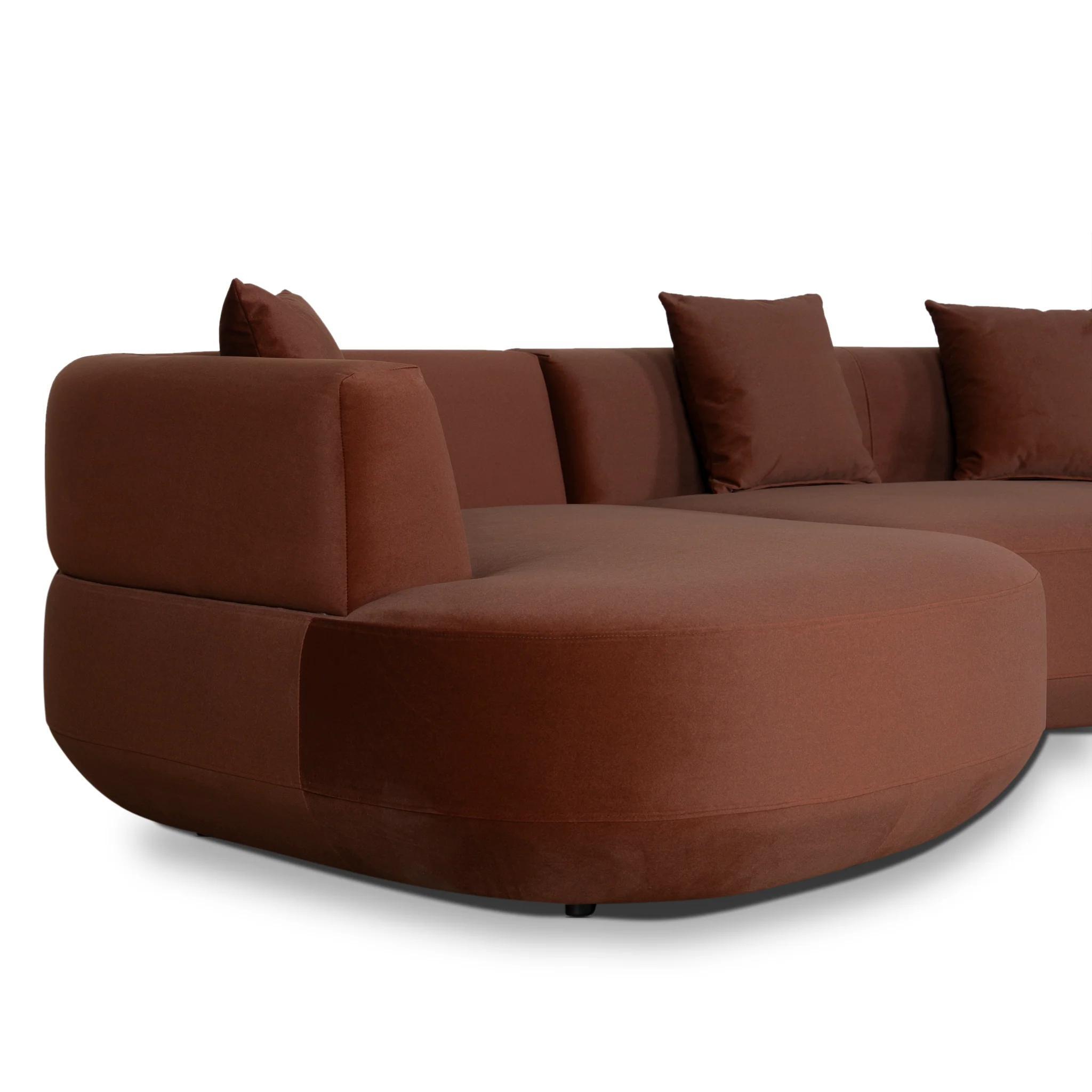 CLC10850-FS Modular Left Chaise Sofa - Burnt Brown - Image 7