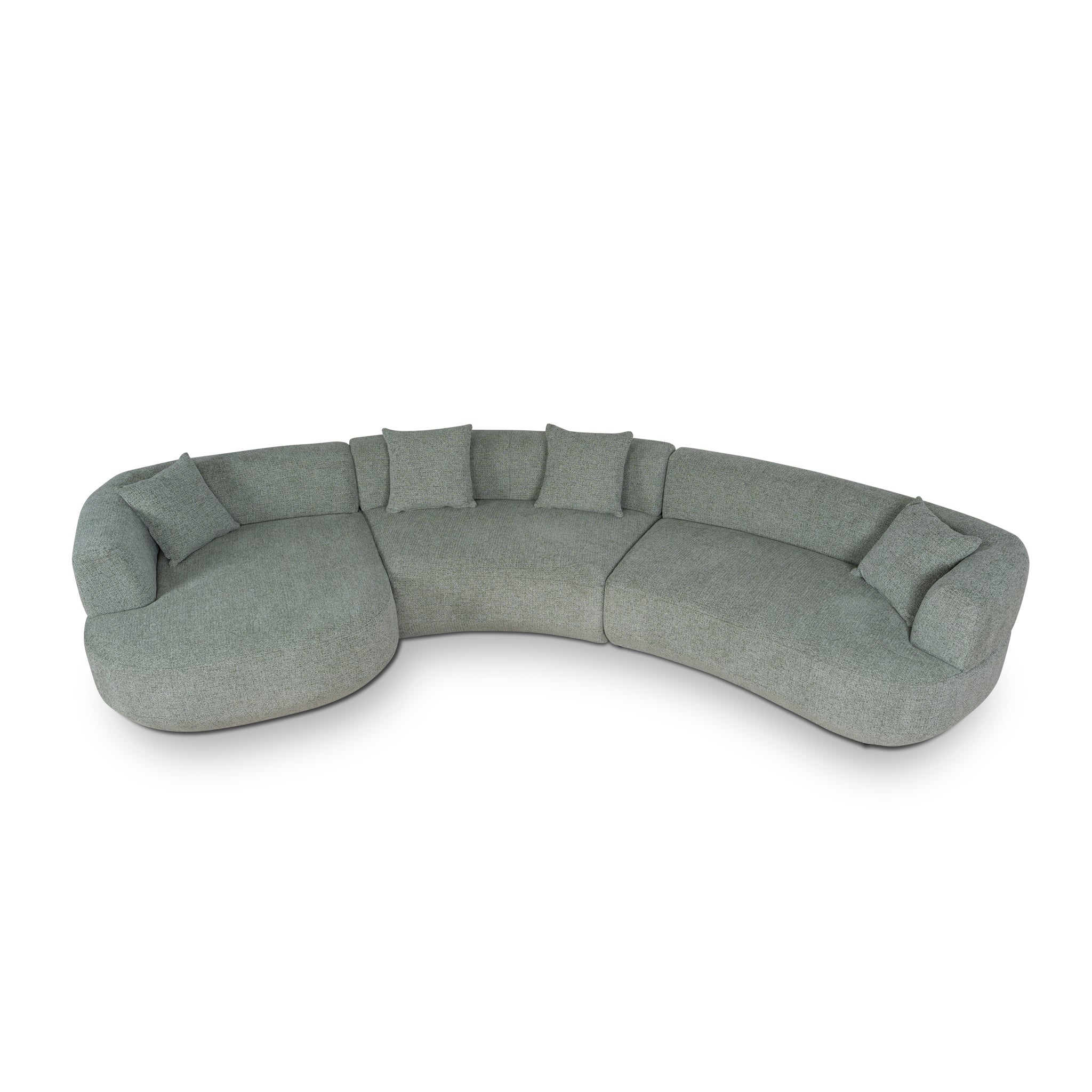 CLC10853-FS Modular Left Chaise Sofa - Coral Light Green - Image 4