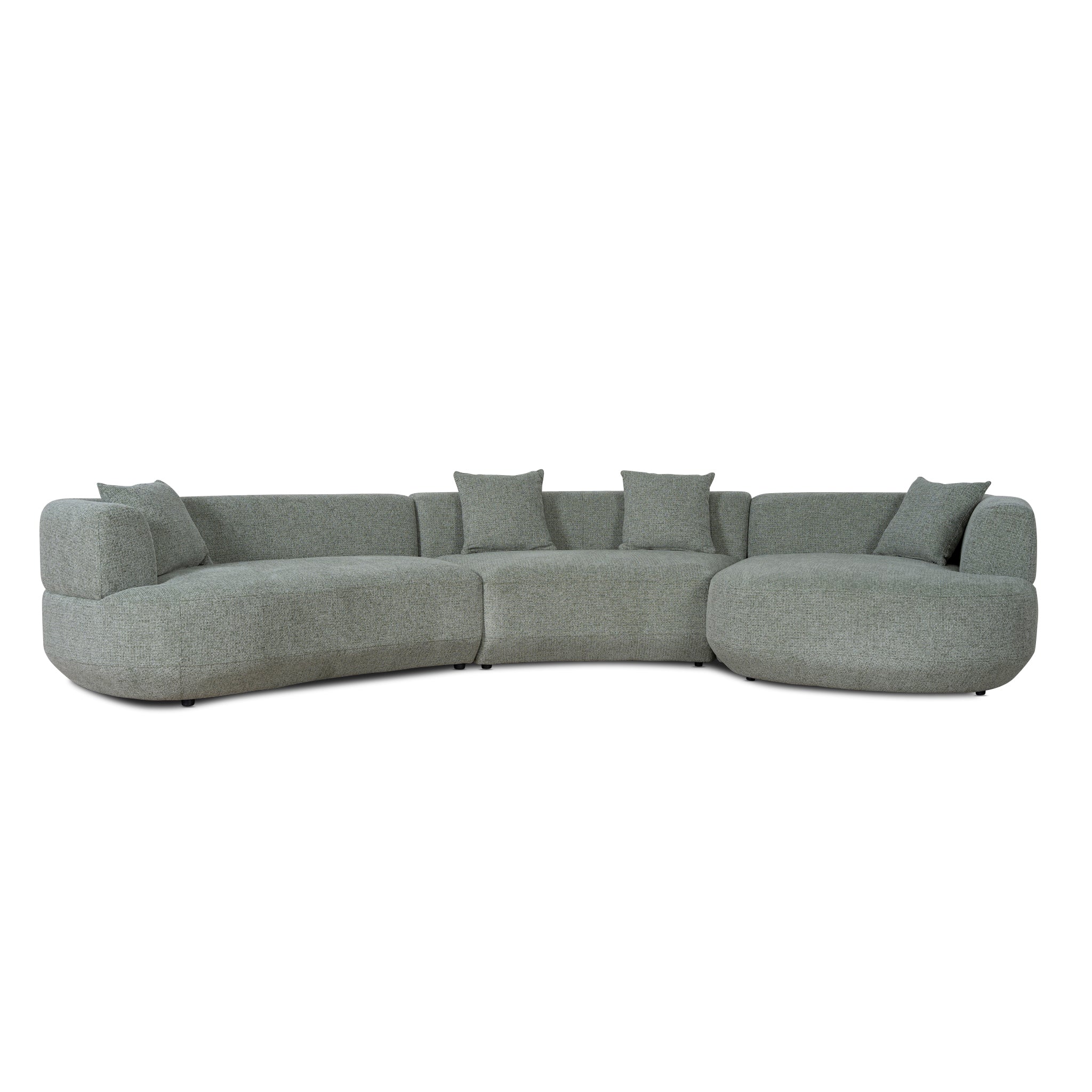 CLC10854-FS Modular Right Chaise Sofa - Coral Light Green - Image 2