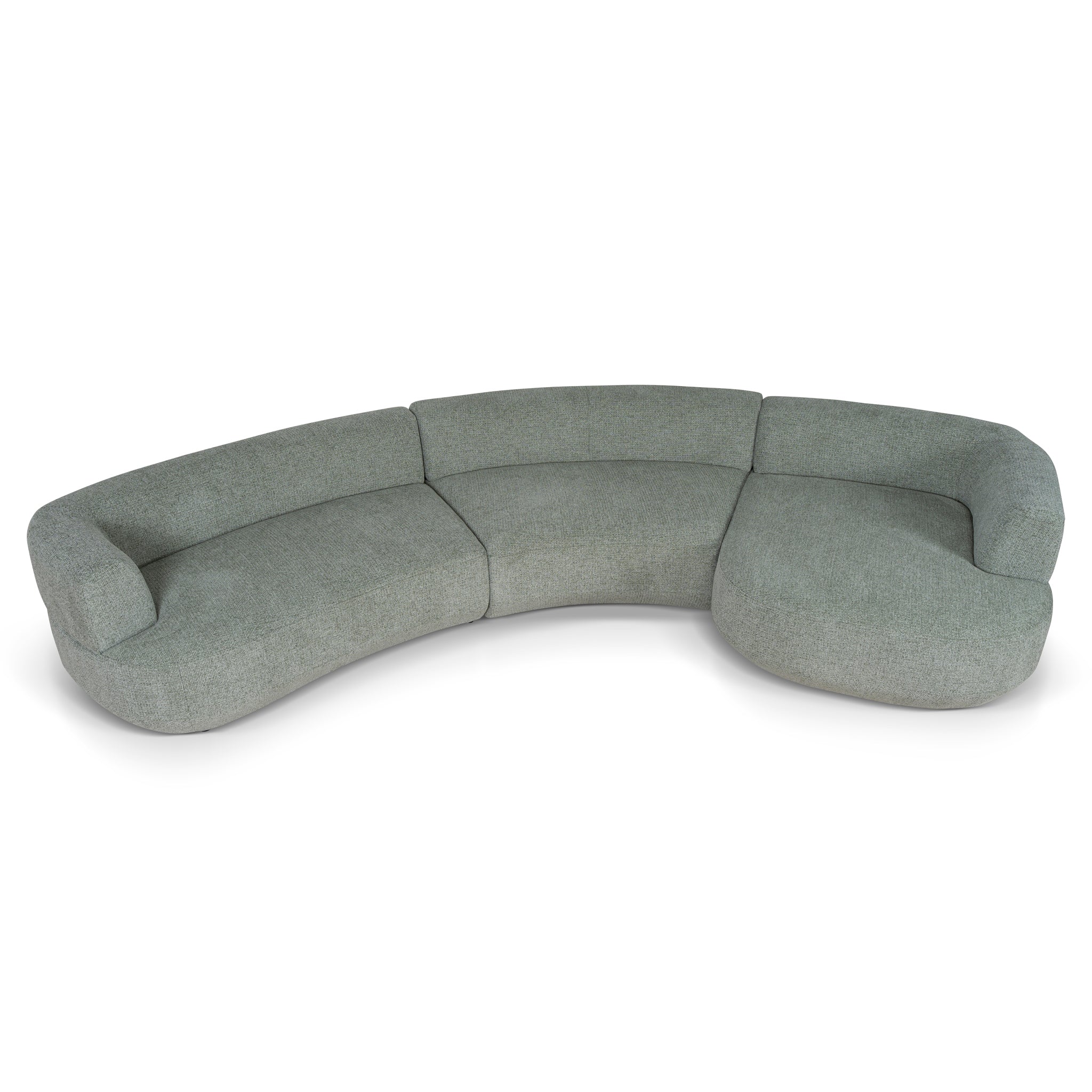 CLC10854-FS Modular Right Chaise Sofa - Coral Light Green - Image 3