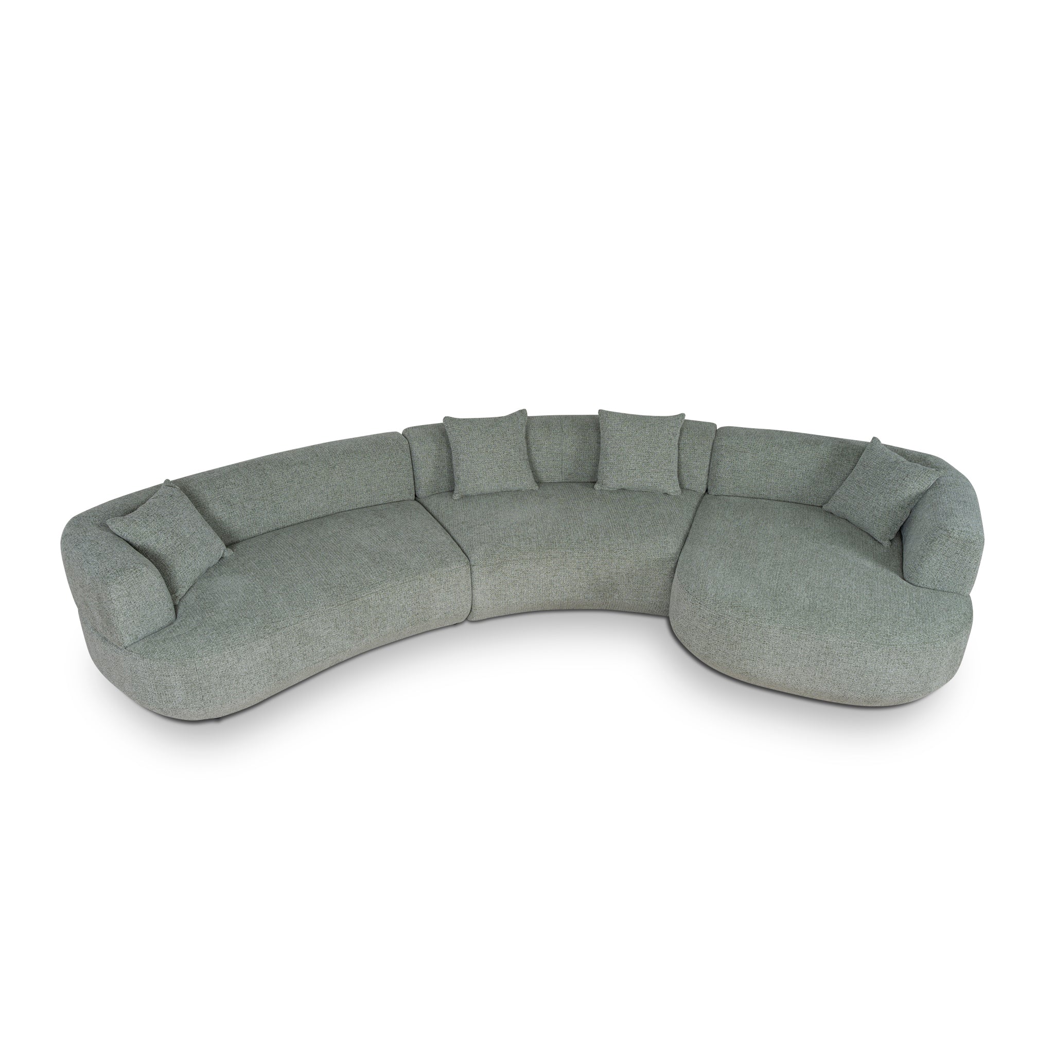 CLC10854-FS Modular Right Chaise Sofa - Coral Light Green - Image 4