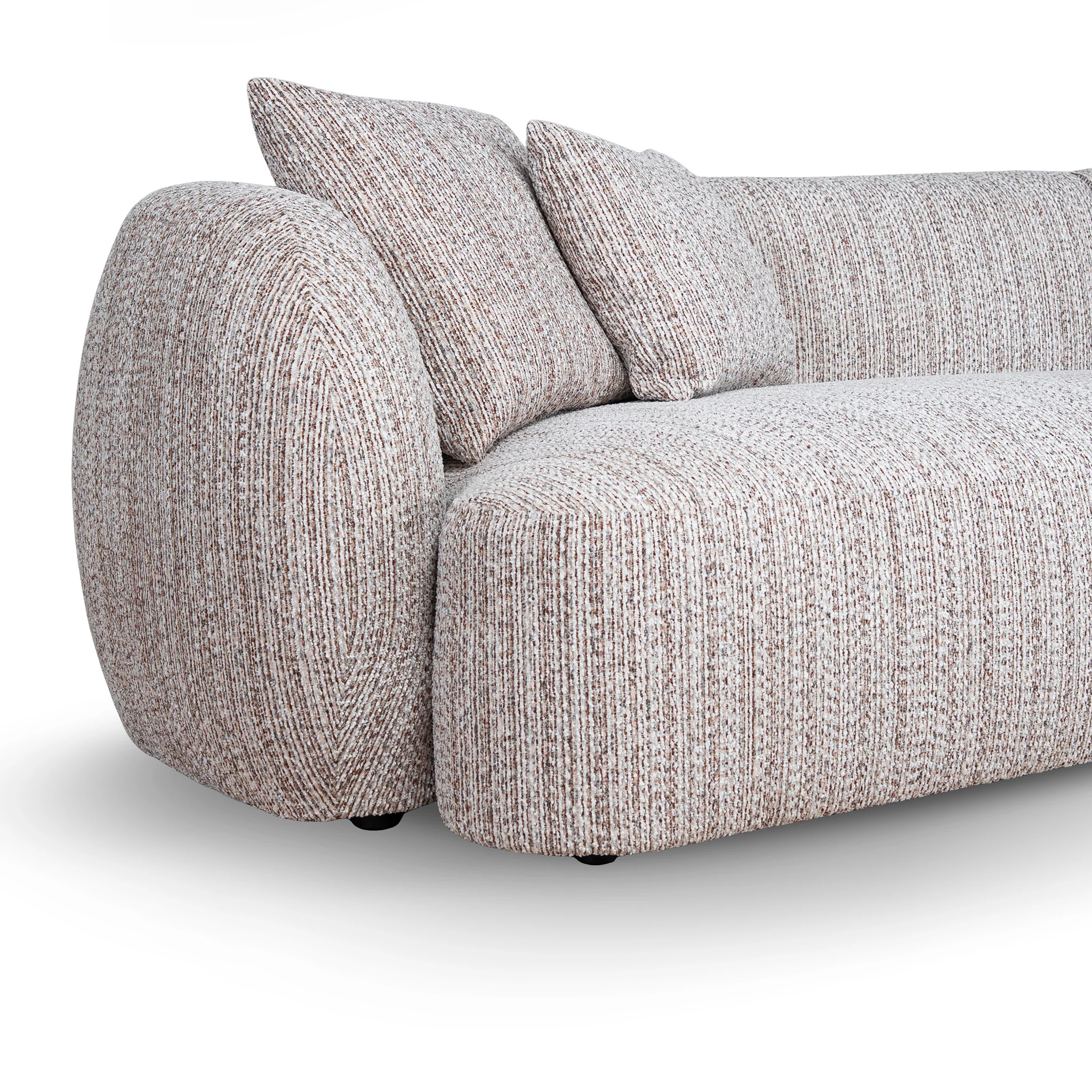 CLC12401-AE 4 Seater Right Chaise Sofa - Plush Spec Brown - Image 5