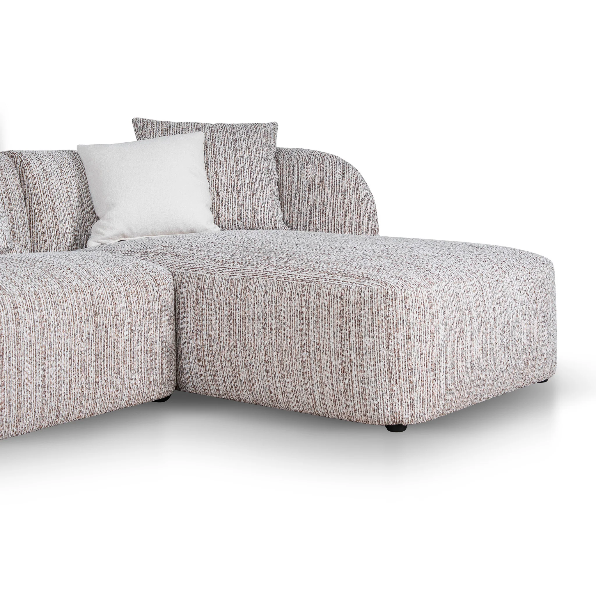 CLC12401-AE 4 Seater Right Chaise Sofa - Plush Spec Brown - Image 6