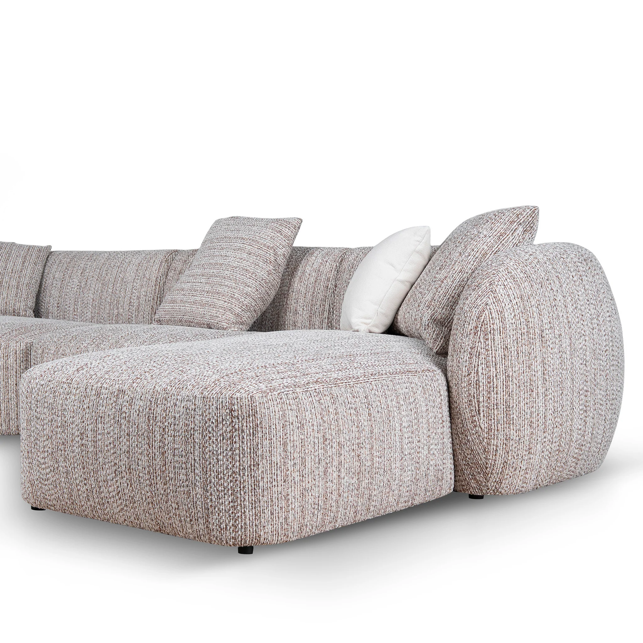 CLC12401-AE 4 Seater Right Chaise Sofa - Plush Spec Brown - Image 7