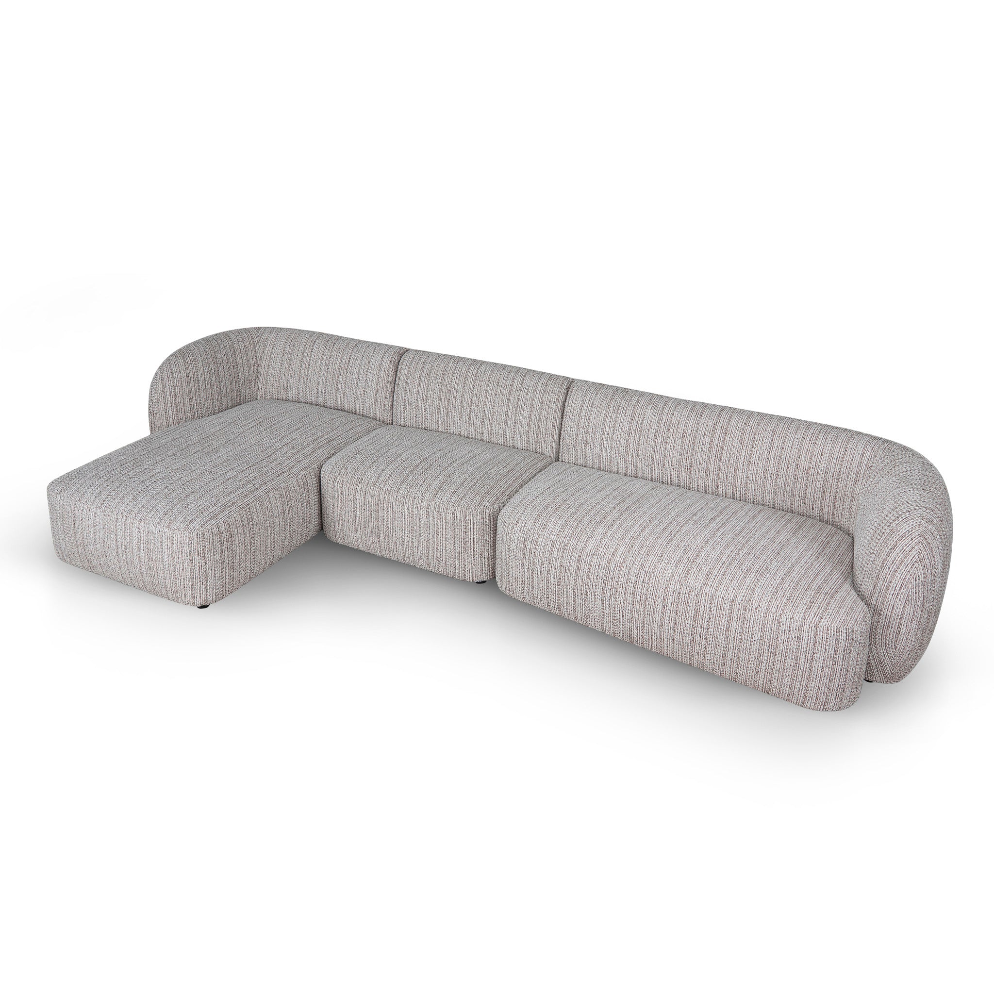 CLC12403-AE 4 Seater Left Chaise Sofa - Plush Spec Brown - Image 3