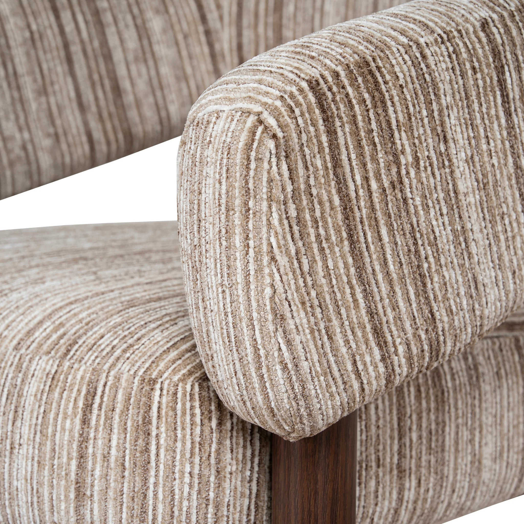 CLC12434-CI Walnut Armchair - Coconut Stripe - Image 10
