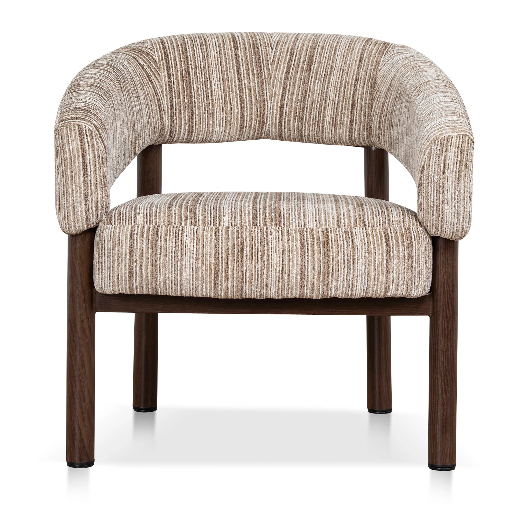 CLC12434-CI Walnut Armchair - Coconut Stripe - Image 2
