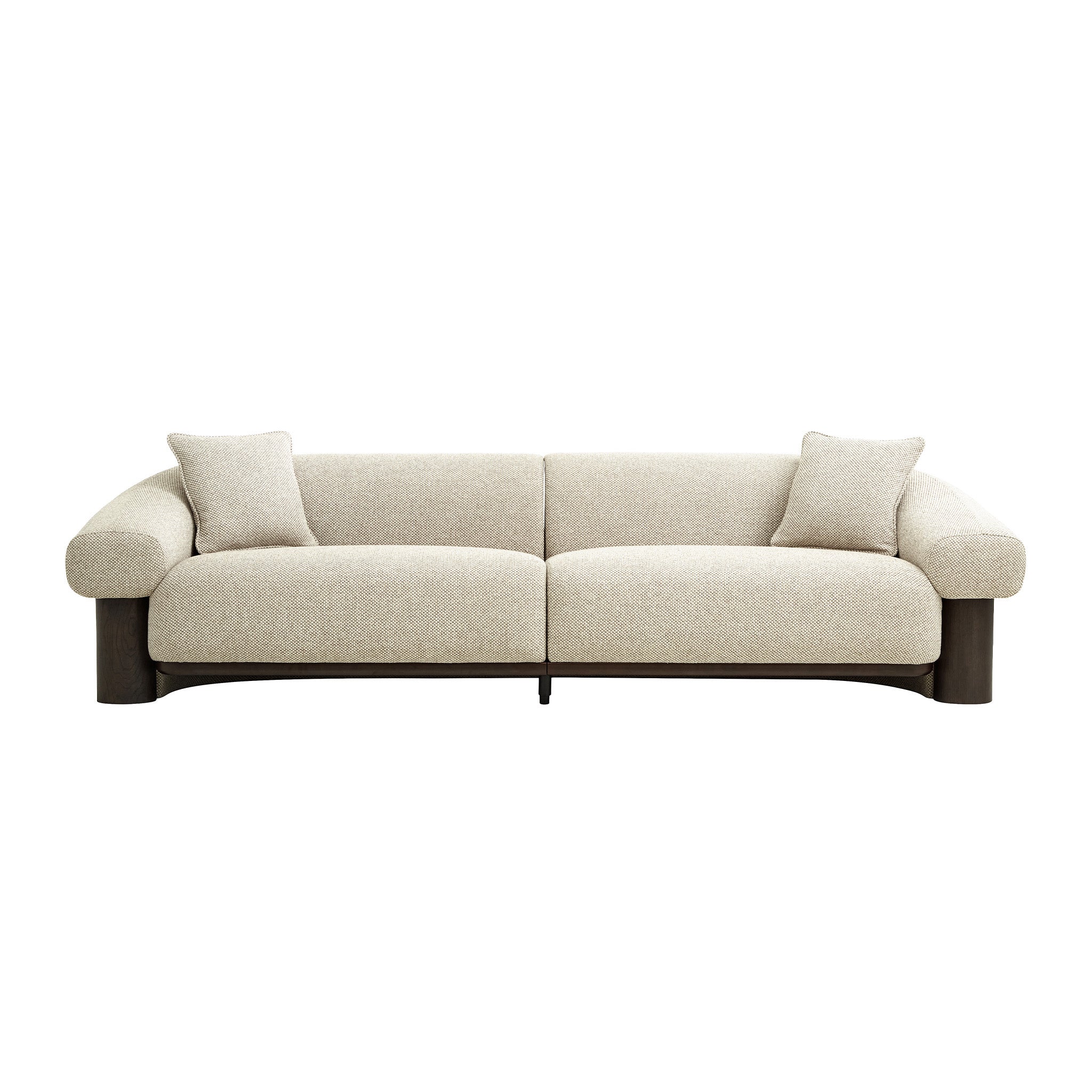 CLC12574-IG Dark Brown 3 Seater Sofa - Soft Beige - Image 2