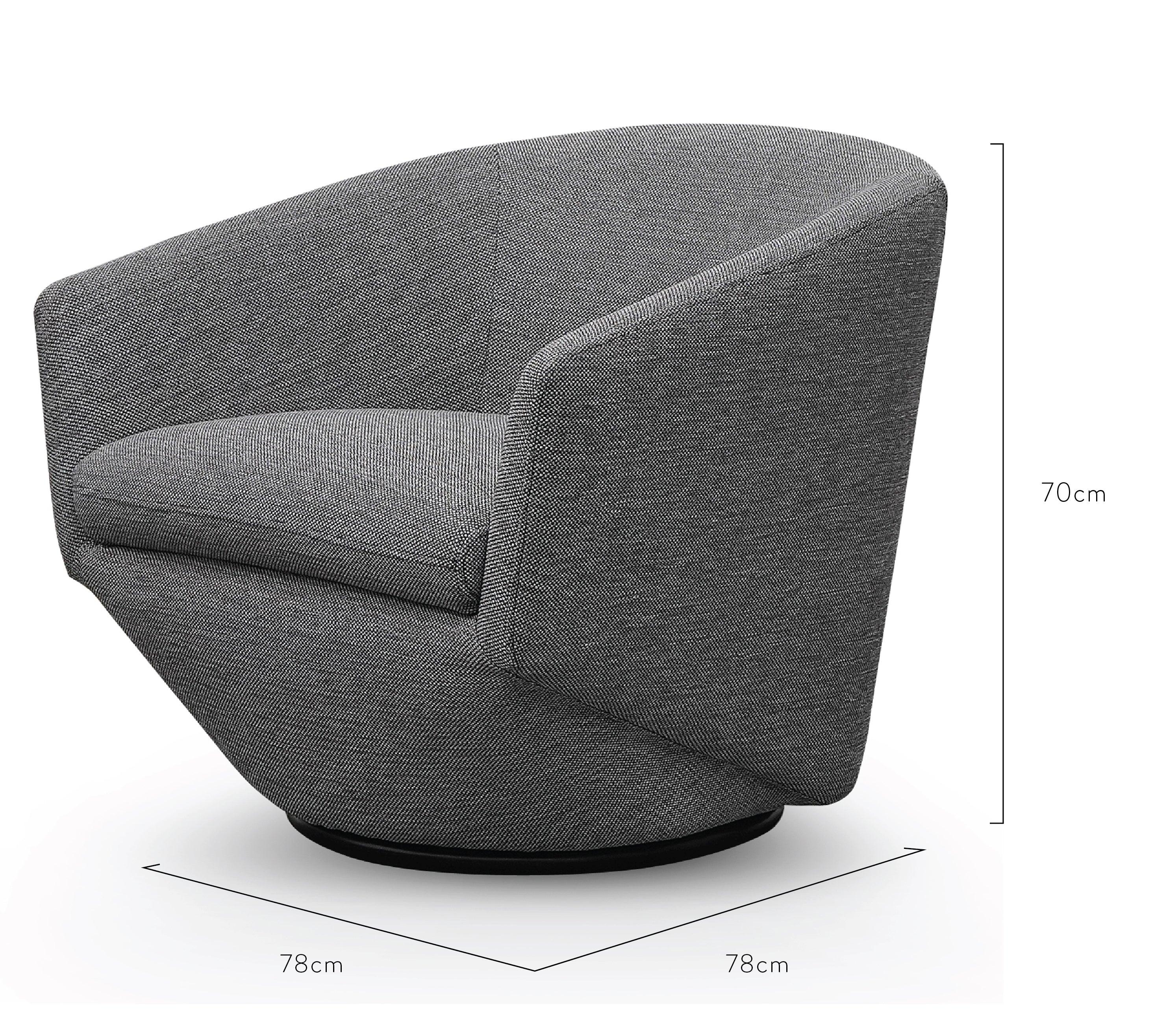 CLC2738-KSO Swivel Lounge Chair - Graphite Grey - Image 6