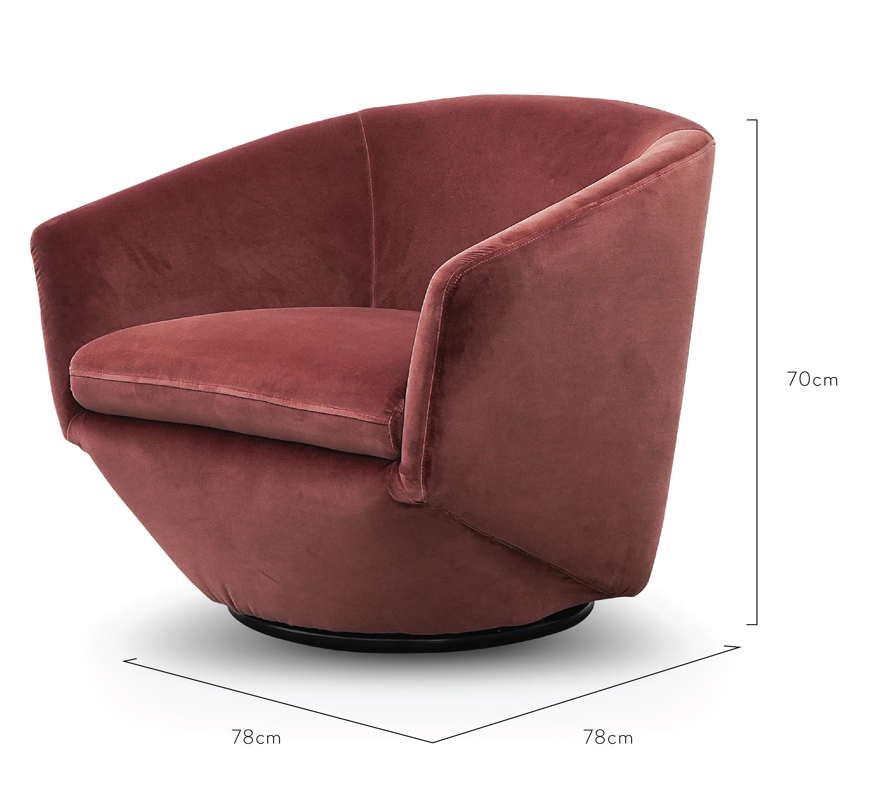 CLC2739-KSO Swivel Lounge Chair - Blood Orange - Image 8