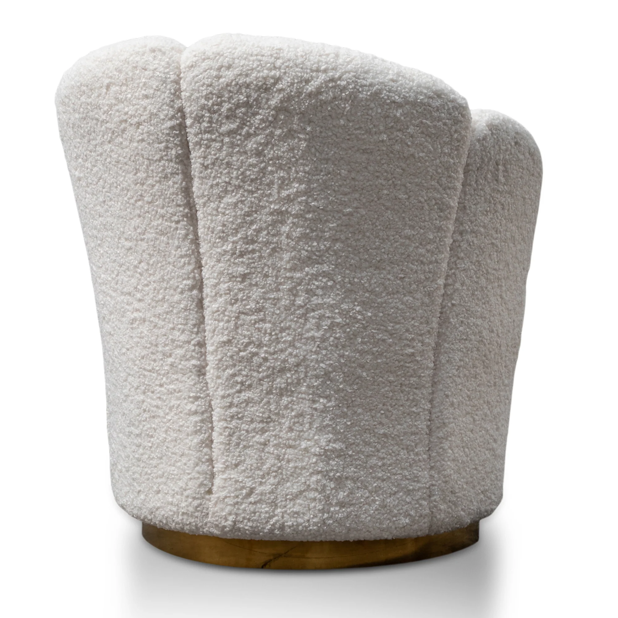 CLC2787-DW Lounge Chair - White synthetic wool Fabric with Brass Gold Base - Image 4