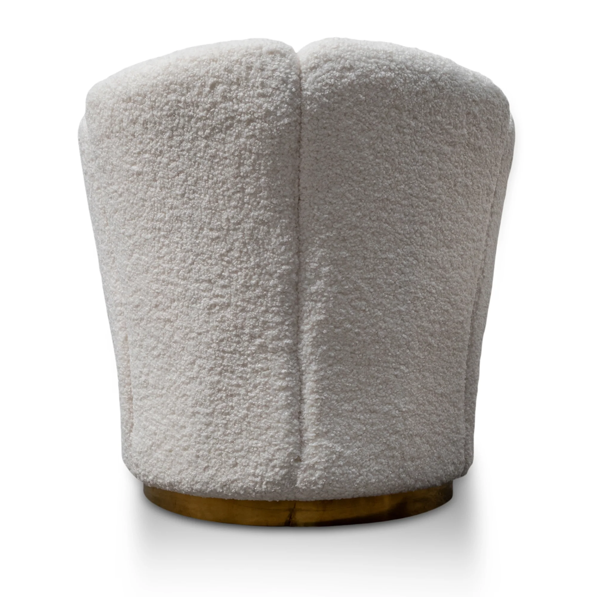 CLC2787-DW Lounge Chair - White synthetic wool Fabric with Brass Gold Base - Image 5