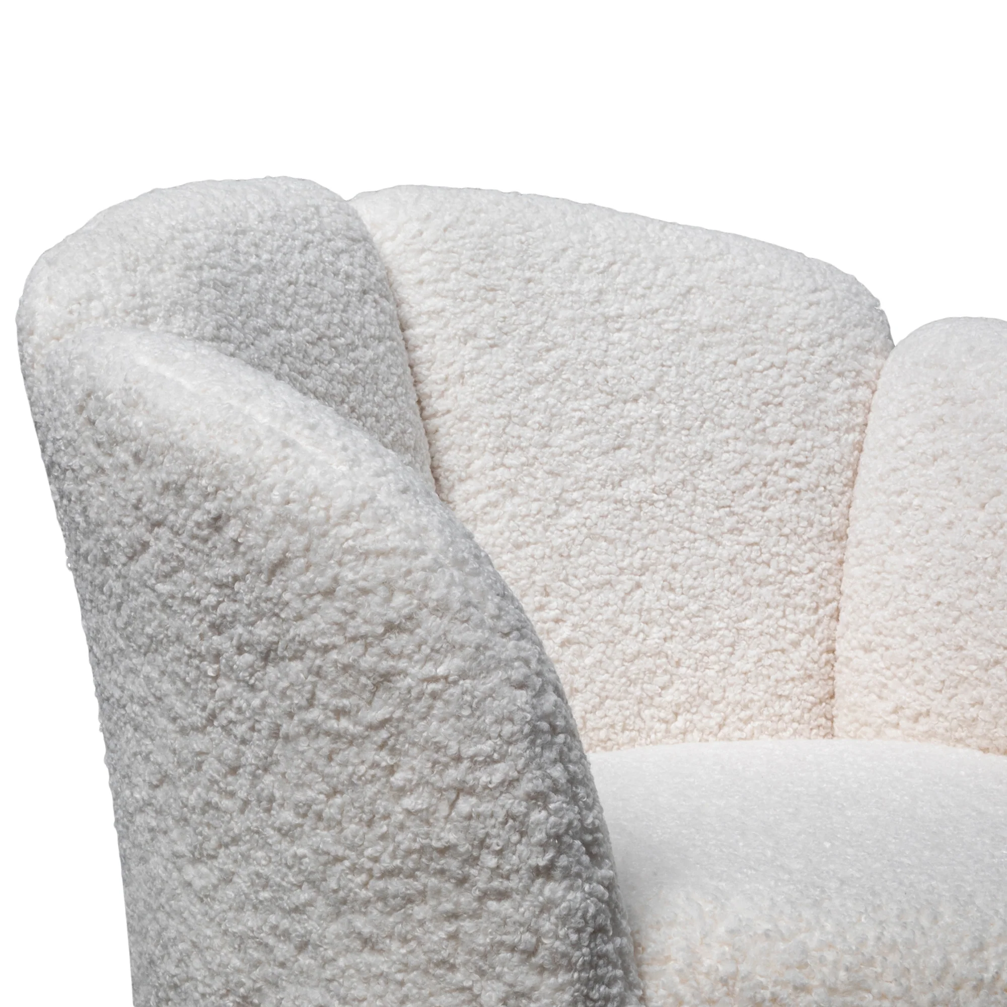 CLC2787-DW Lounge Chair - White synthetic wool Fabric with Brass Gold Base - Image 8