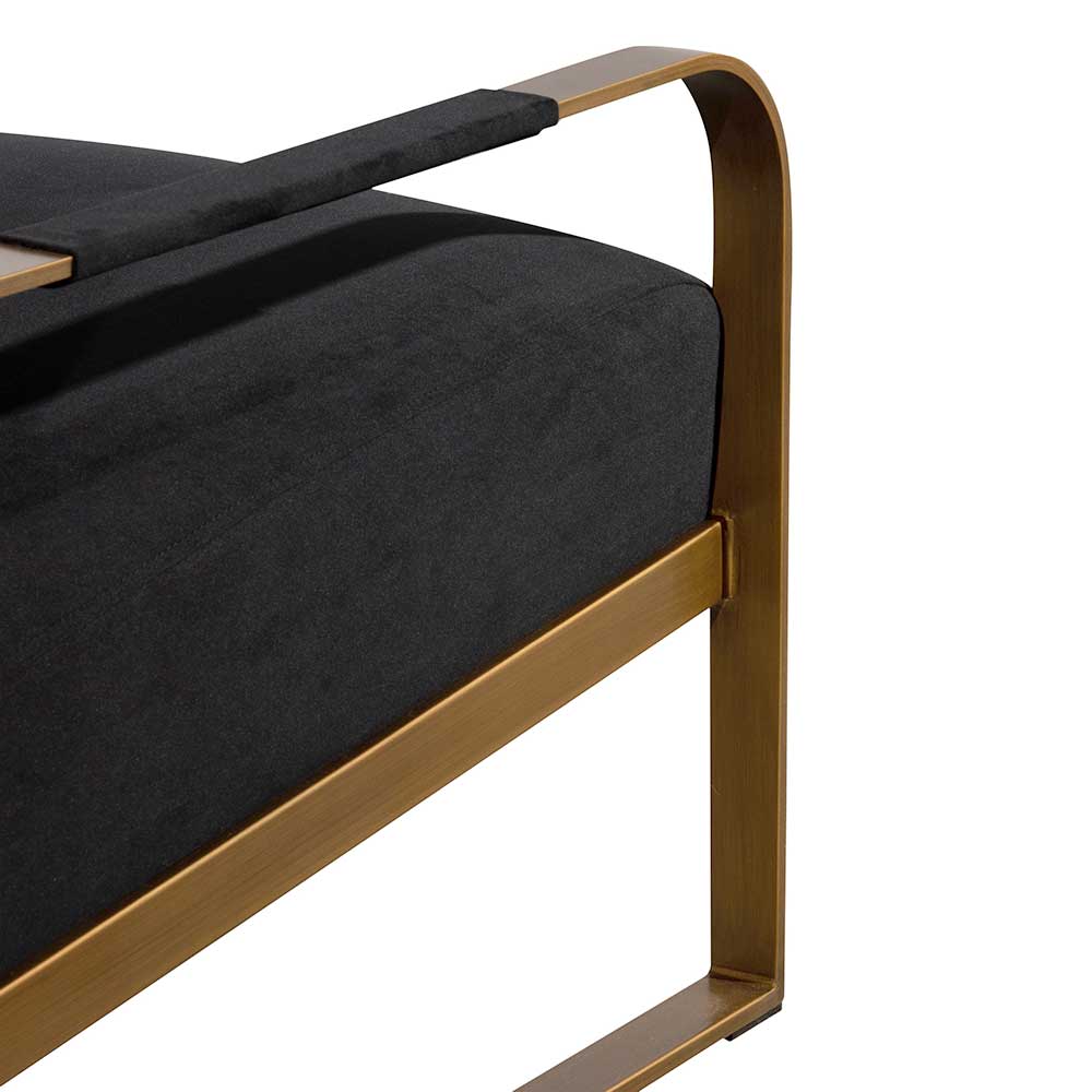 CLC6474-NI Black Velvet Armchair - Antique Golden Frame - Image 10