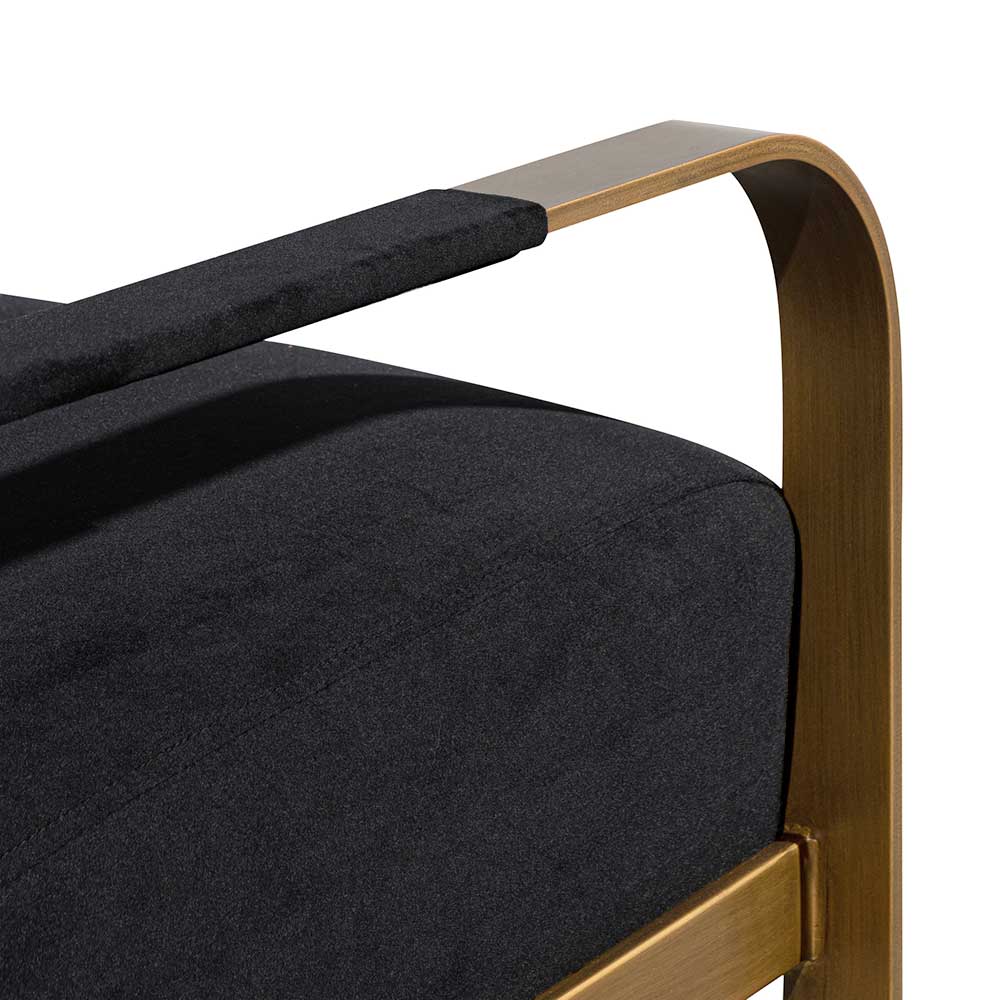 CLC6474-NI Black Velvet Armchair - Antique Golden Frame - Image 11