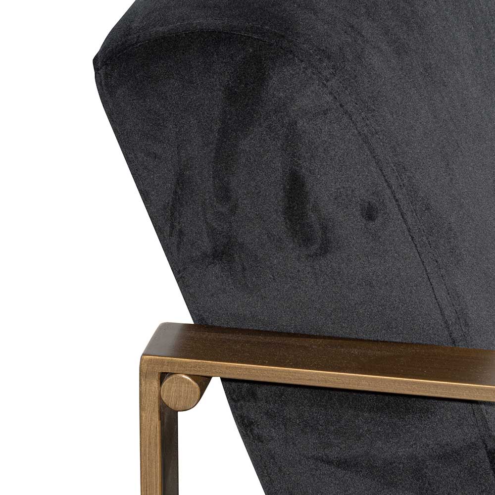 CLC6474-NI Black Velvet Armchair - Antique Golden Frame - Image 13
