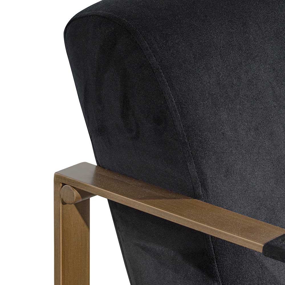 CLC6474-NI Black Velvet Armchair - Antique Golden Frame - Image 14
