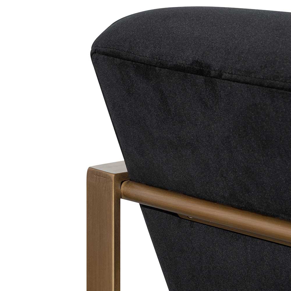 CLC6474-NI Black Velvet Armchair - Antique Golden Frame - Image 15