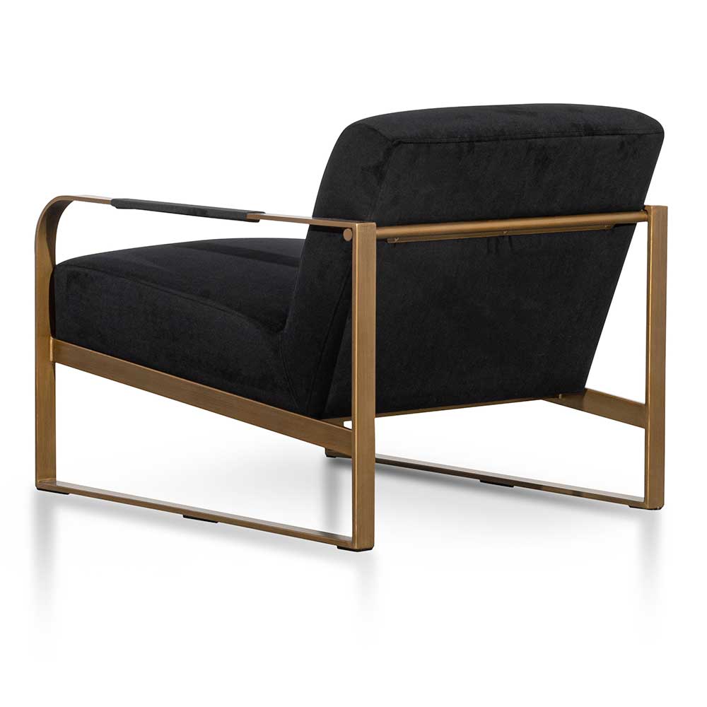 CLC6474-NI Black Velvet Armchair - Antique Golden Frame - Image 5