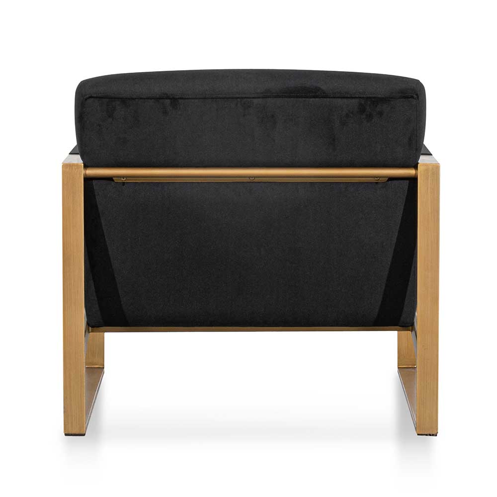 CLC6474-NI Black Velvet Armchair - Antique Golden Frame - Image 6